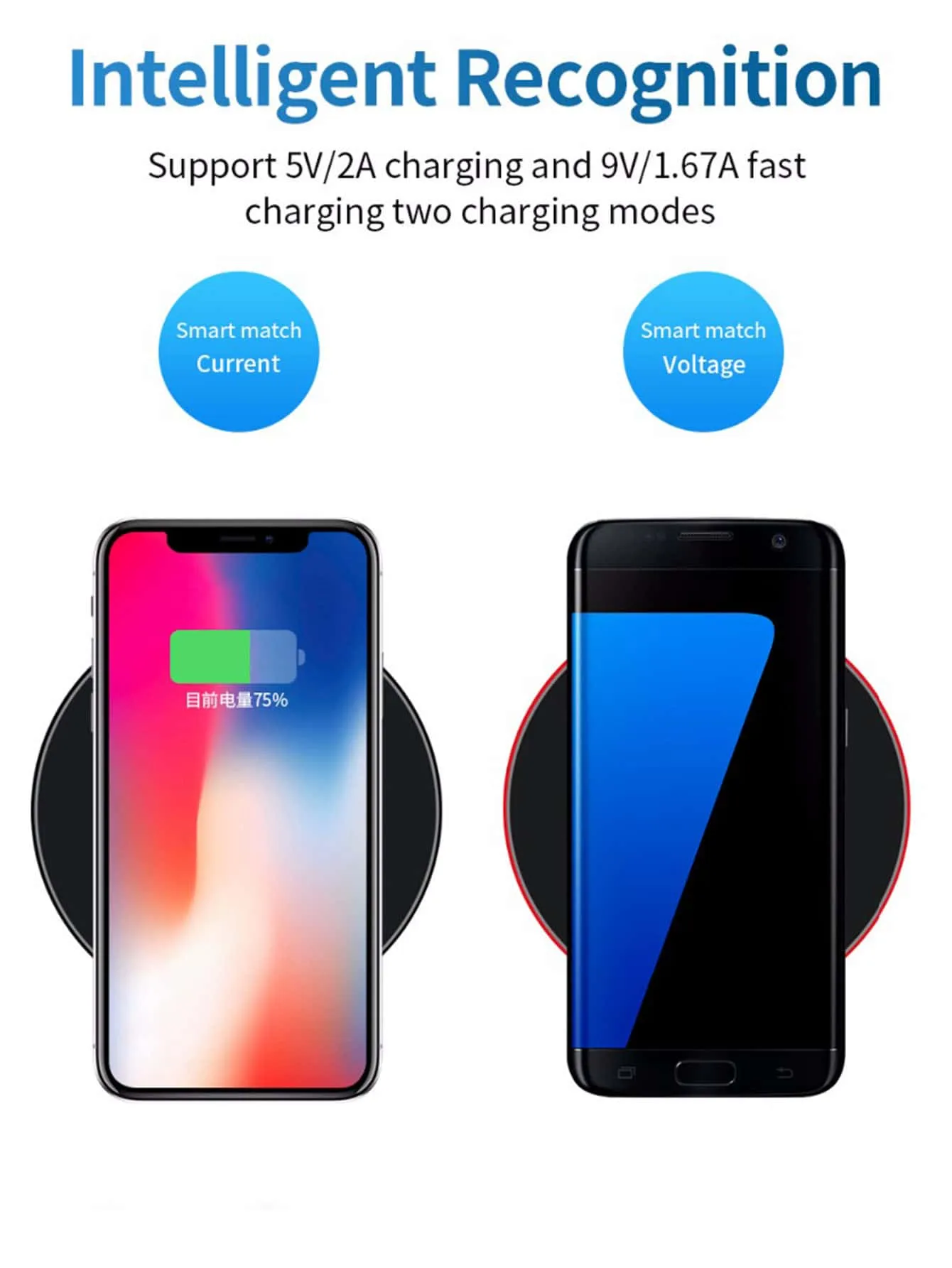 1pc 10W Wireless Charger With Data Cable