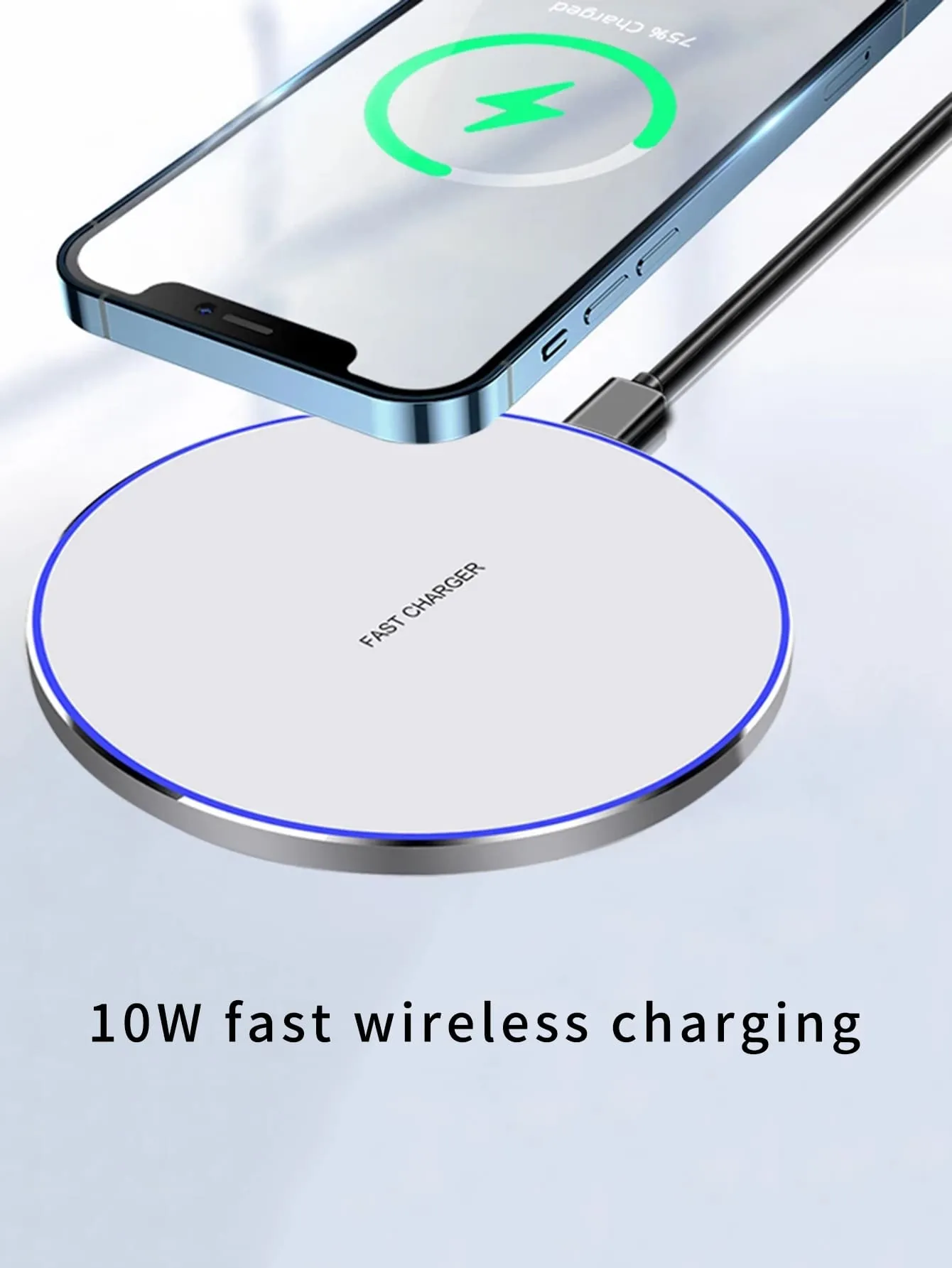 1pc 10W Wireless Charger With Data Cable