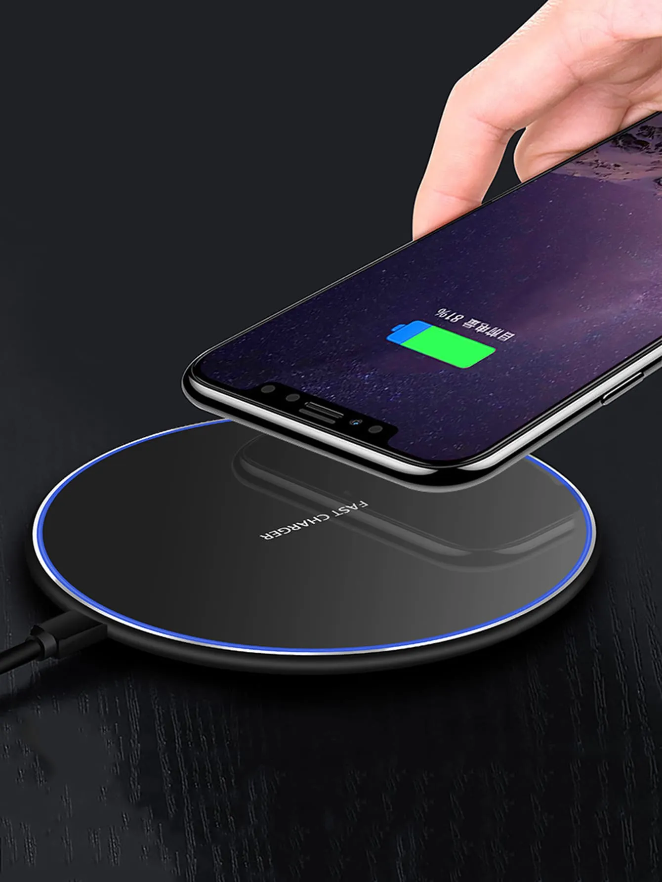 1pc 10W Wireless Charger With Data Cable