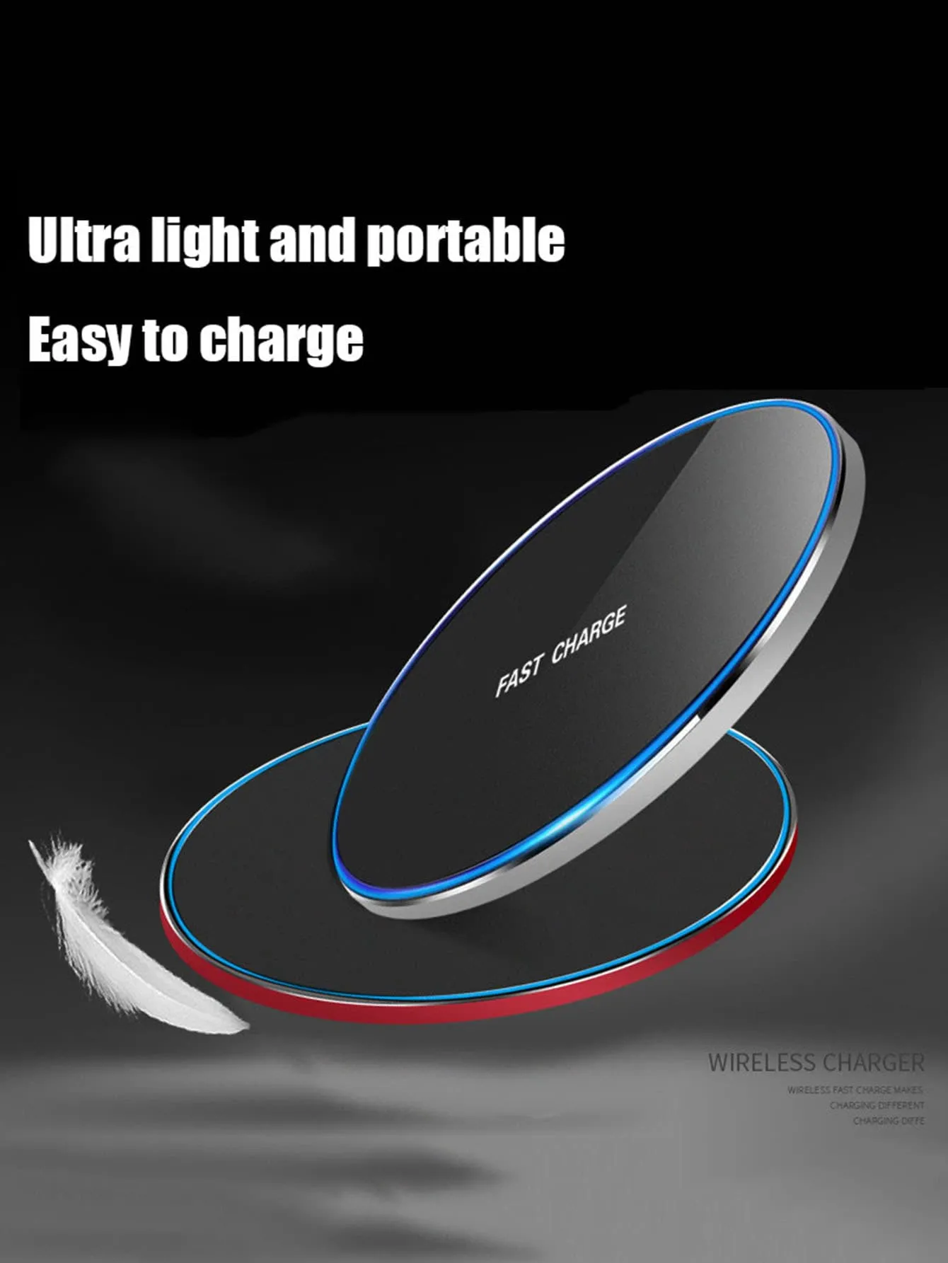 1pc 10W Wireless Charger With Data Cable