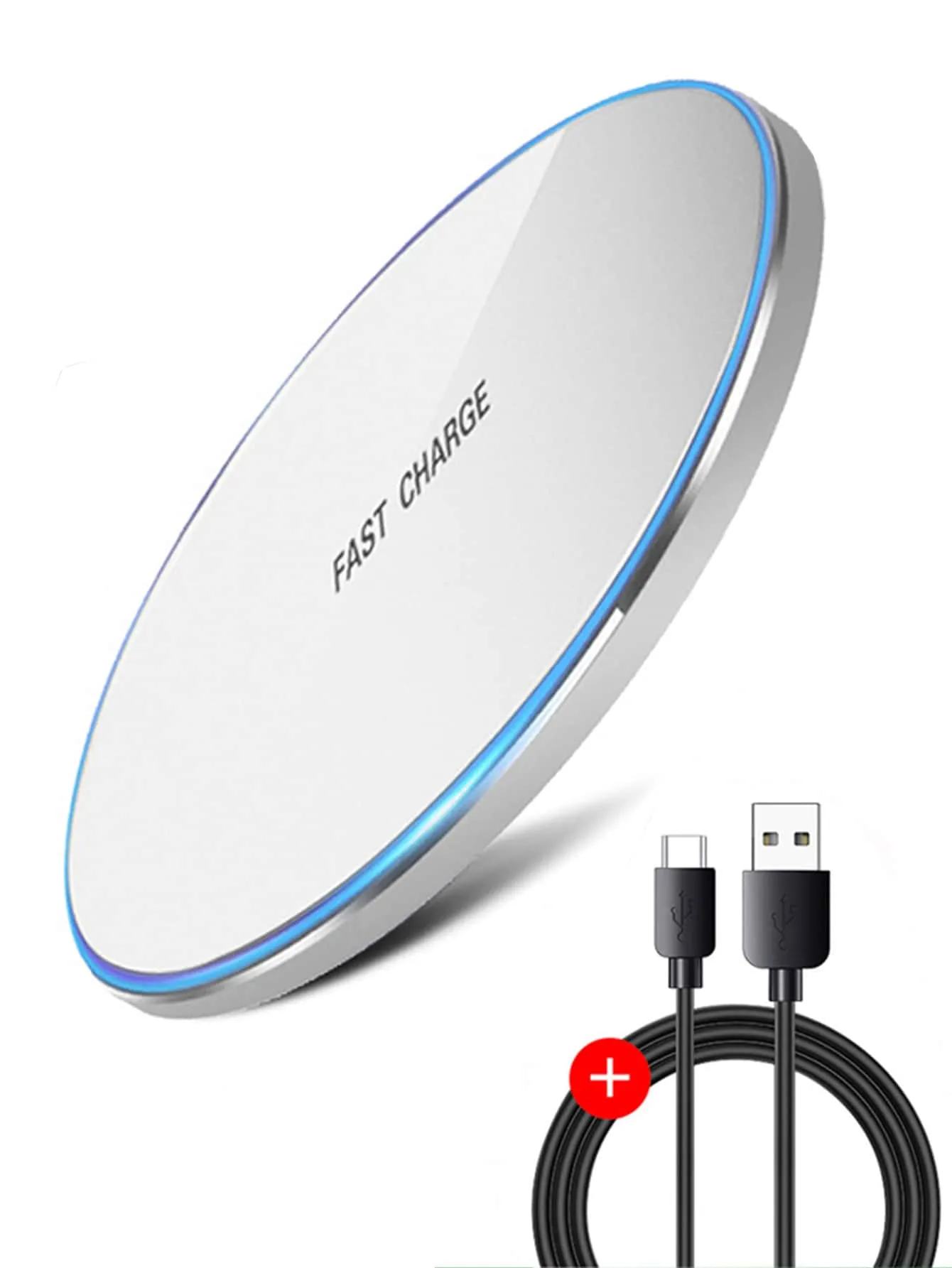 1pc 10W Wireless Charger With Data Cable