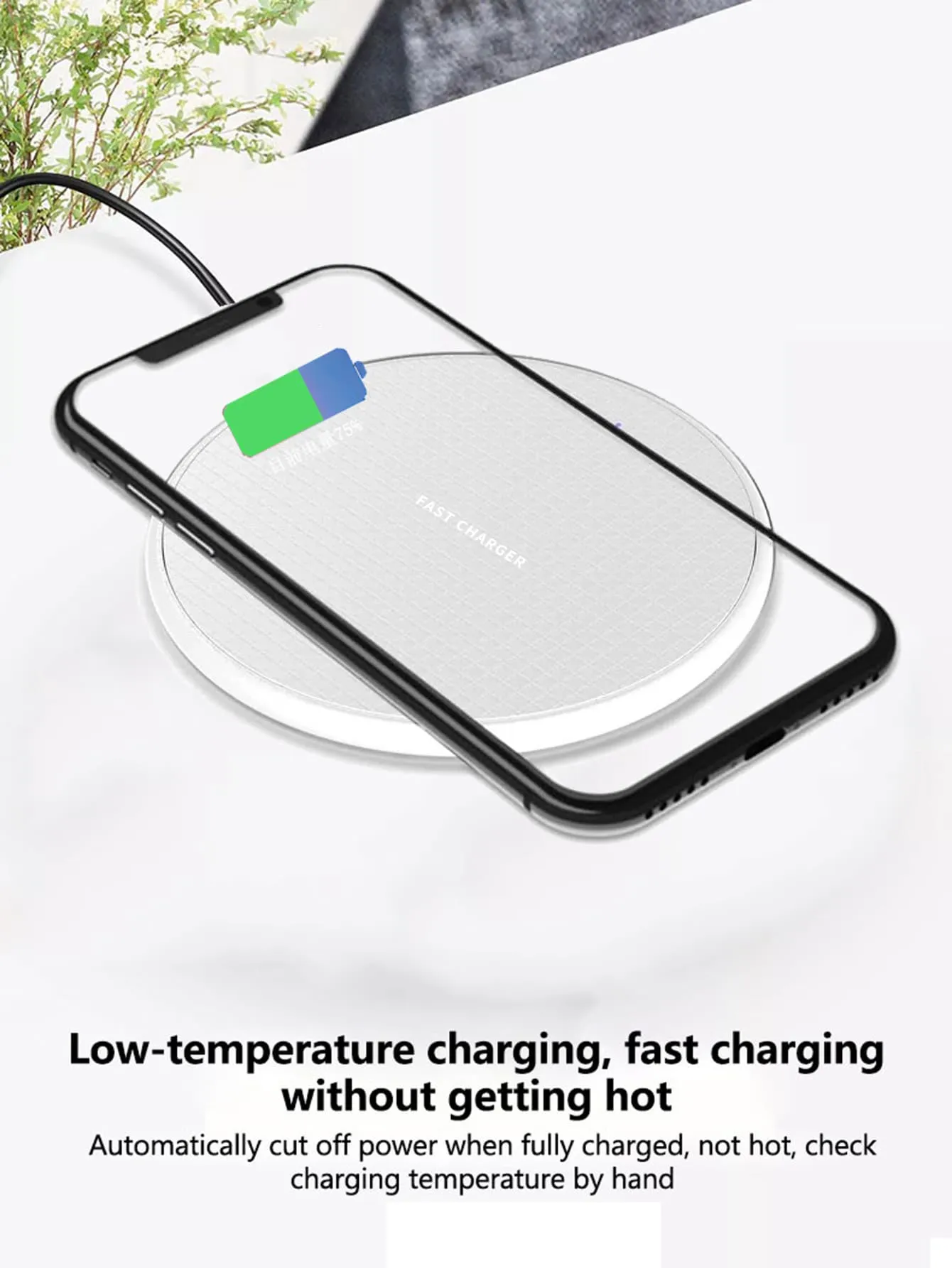 1pc Desktop Wireless Charger Compatible With Apple & Android