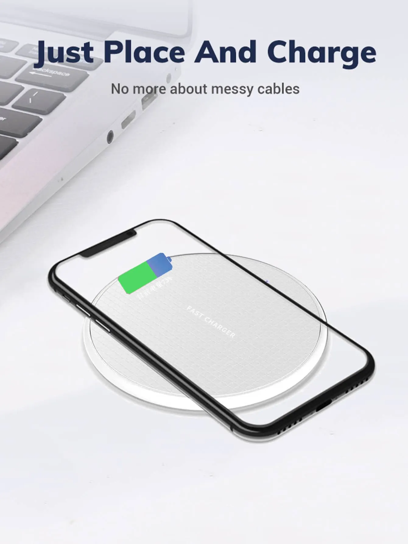 1pc Desktop Wireless Charger Compatible With Apple & Android