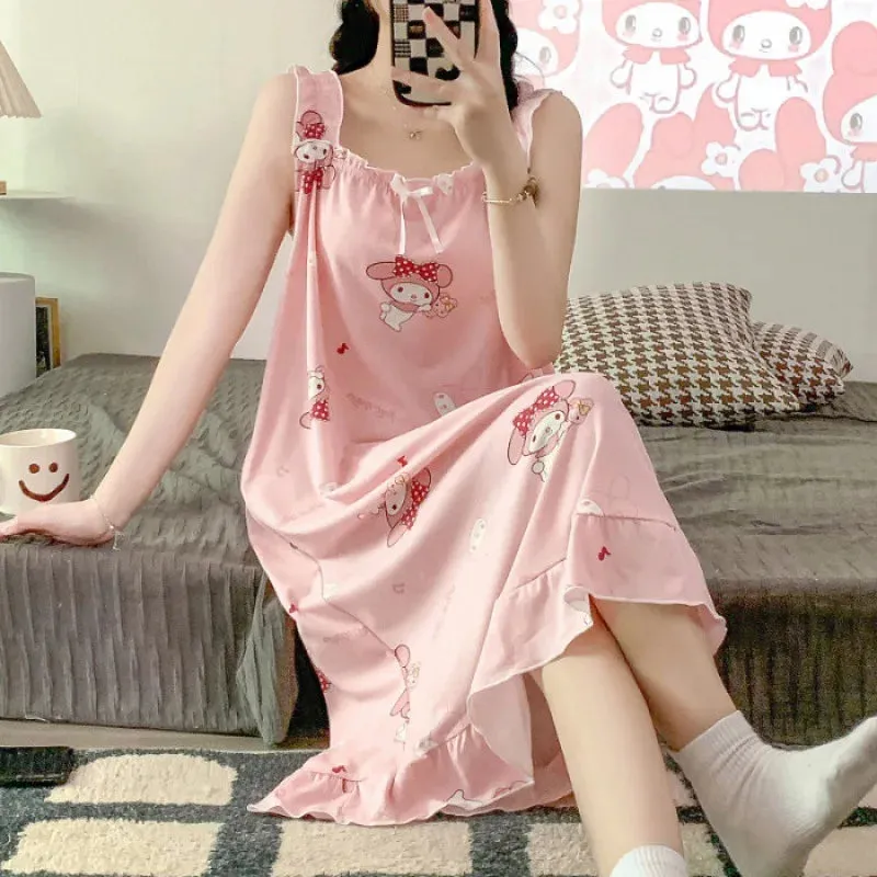 2024 New Little Fresh Sling Sleeping Dress For Women's Spring/Summer Sexy Thin Sleeping Dress Princess Style