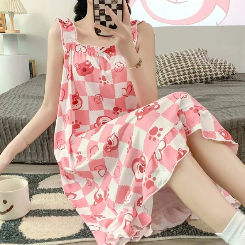 2024 New Little Fresh Sling Sleeping Dress For Women's Spring/Summer Sexy Thin Sleeping Dress Princess Style