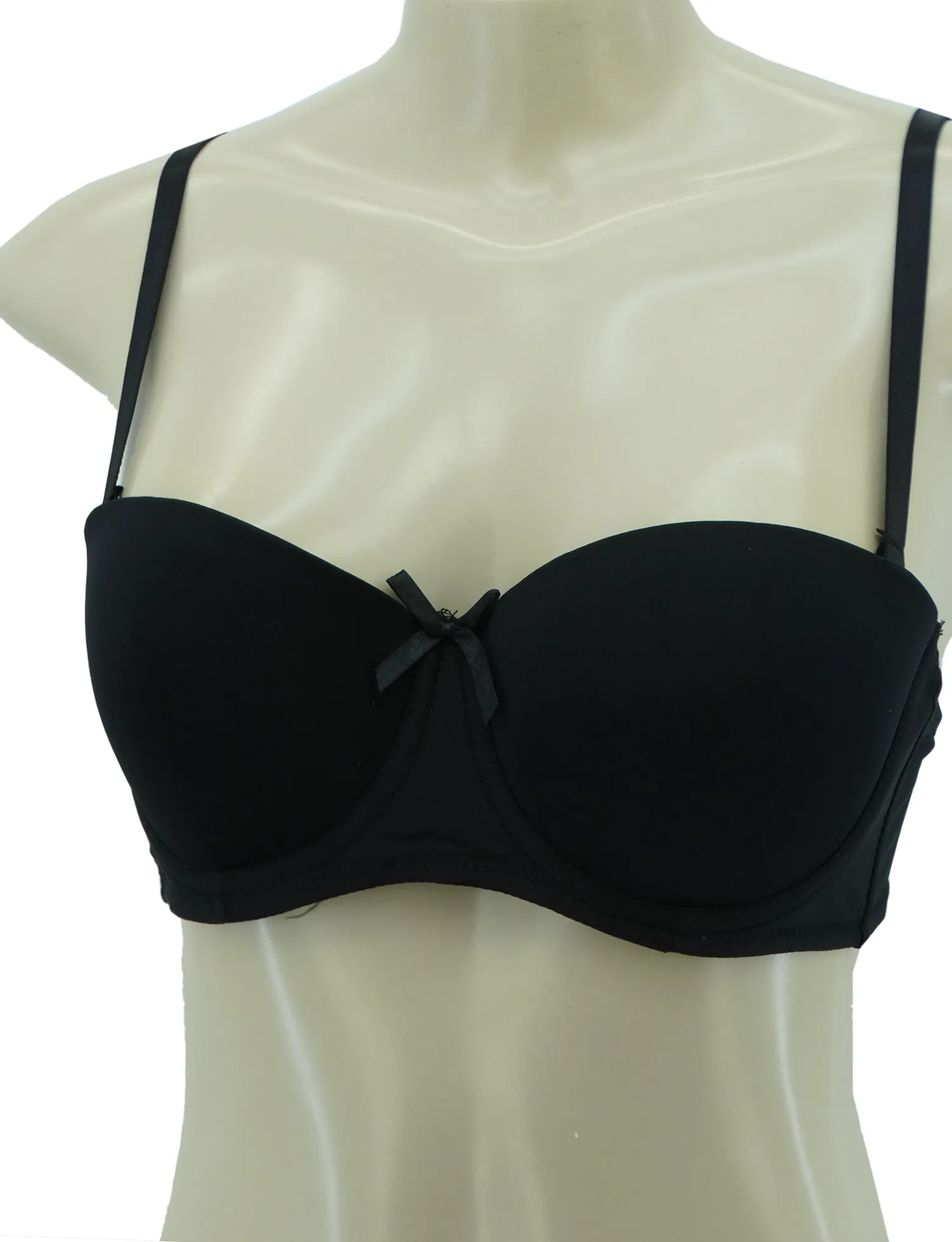 2PKBRA1398, Lady Princess 2Pk Women Push-Up Bras (Black/White)