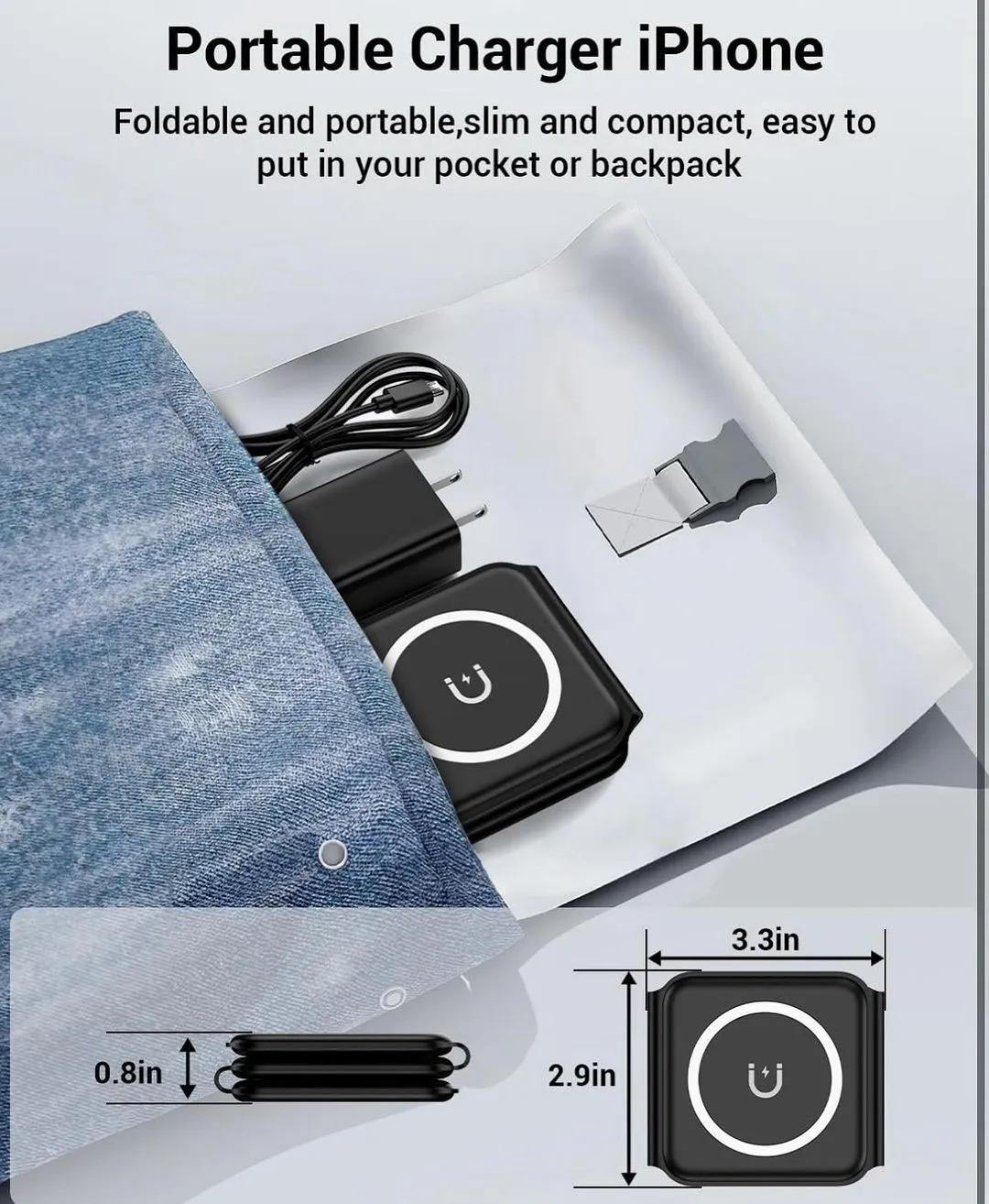 3 in 1 Magnetic Foldable MagSafe Compatible Wireless Charger rjmobile01