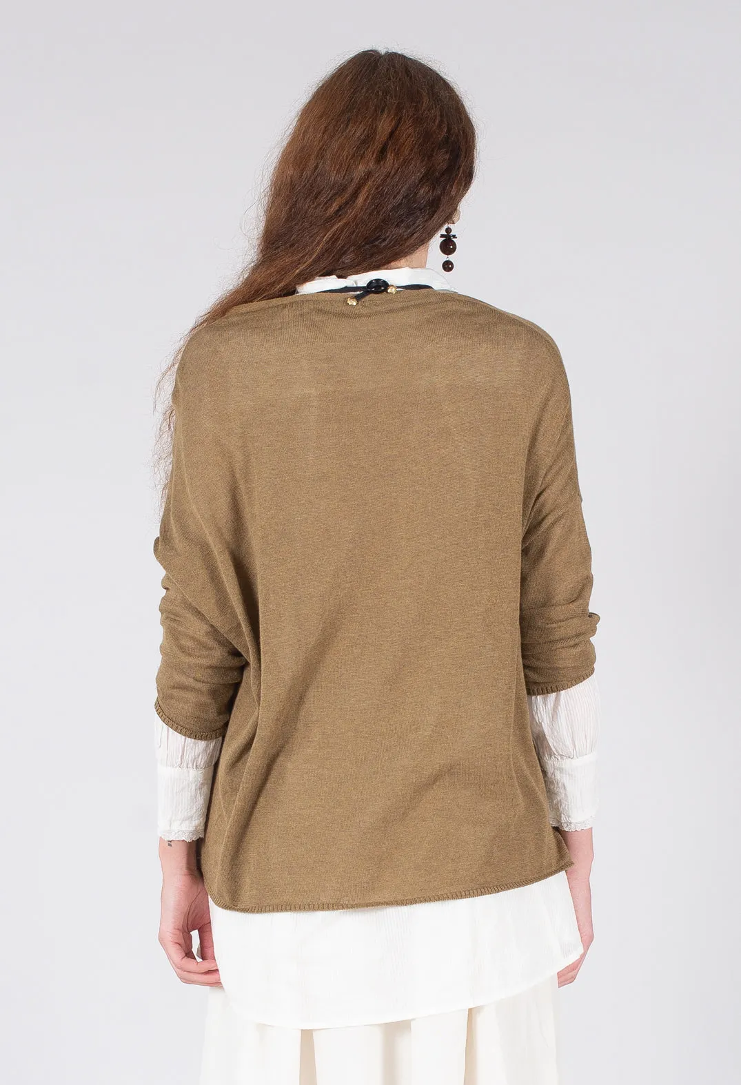 A-Line Cardigan in Khaki