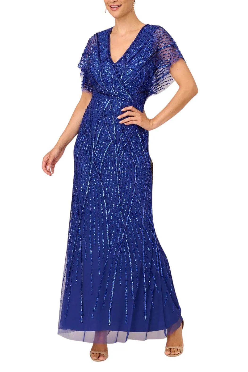 Adrianna Papell AP1E210884 P - Dolman Sleeve Jeweled Evening Dress