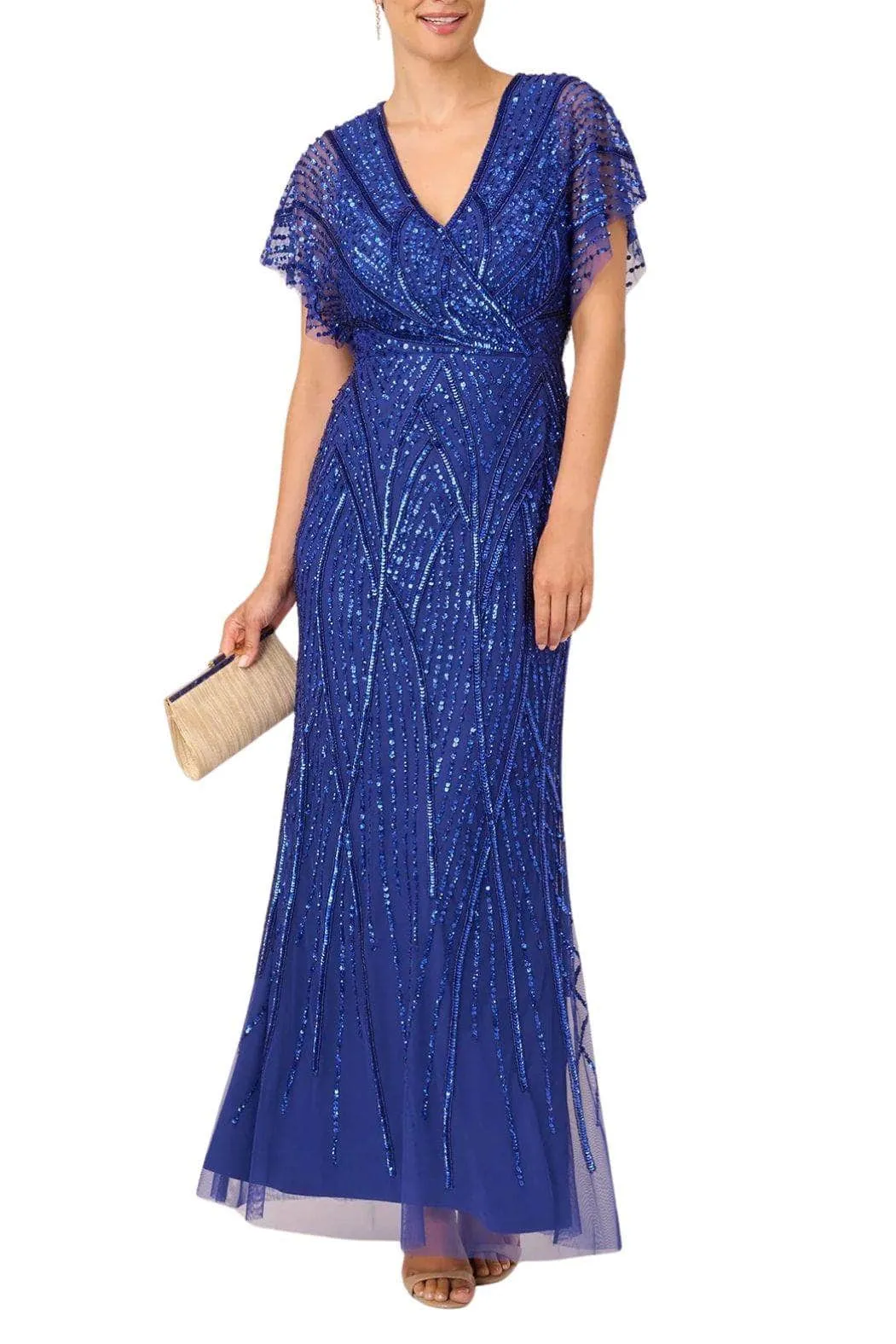 Adrianna Papell AP1E210884 P - Dolman Sleeve Jeweled Evening Dress