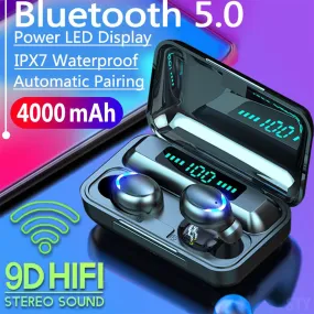 Air F9 Pro Plus Wireless Earbuds  -With Power Bank Super Perfomance