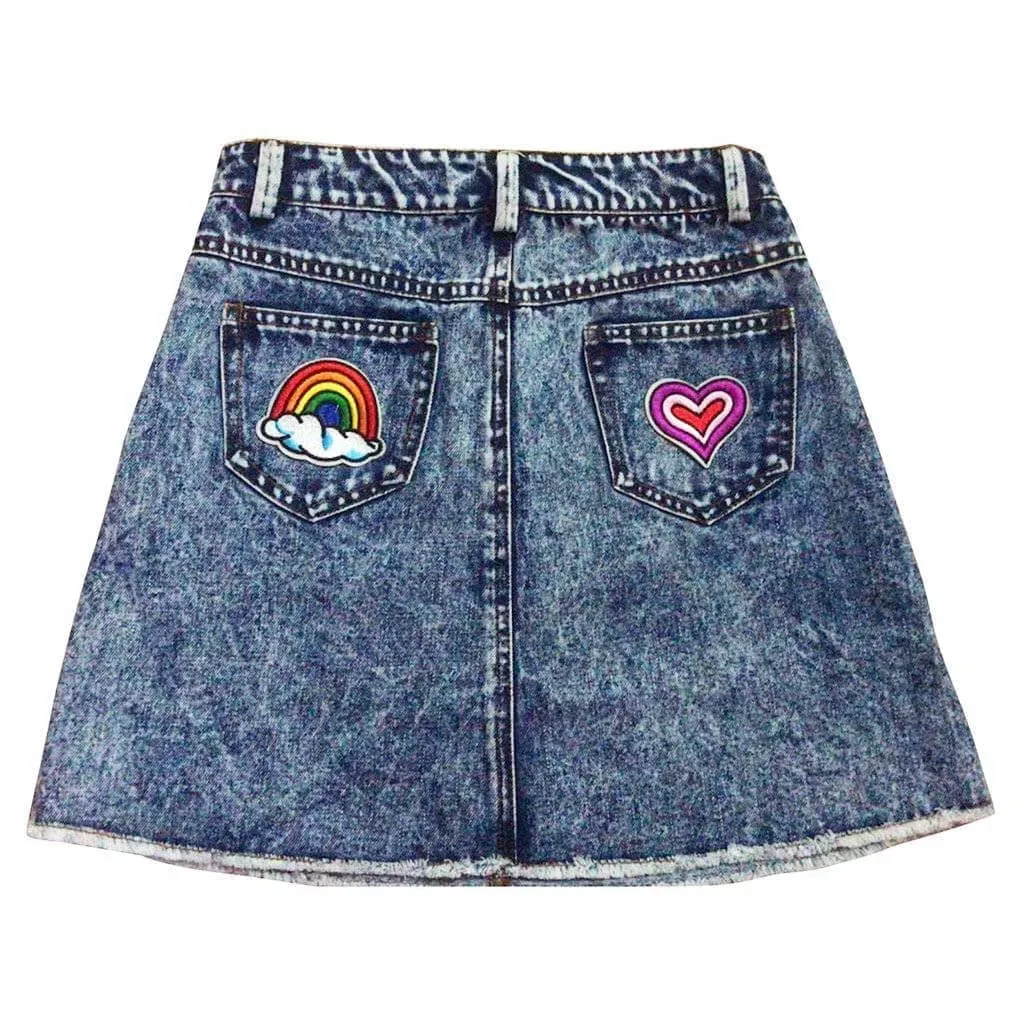 All About The Patch Denim Skirt