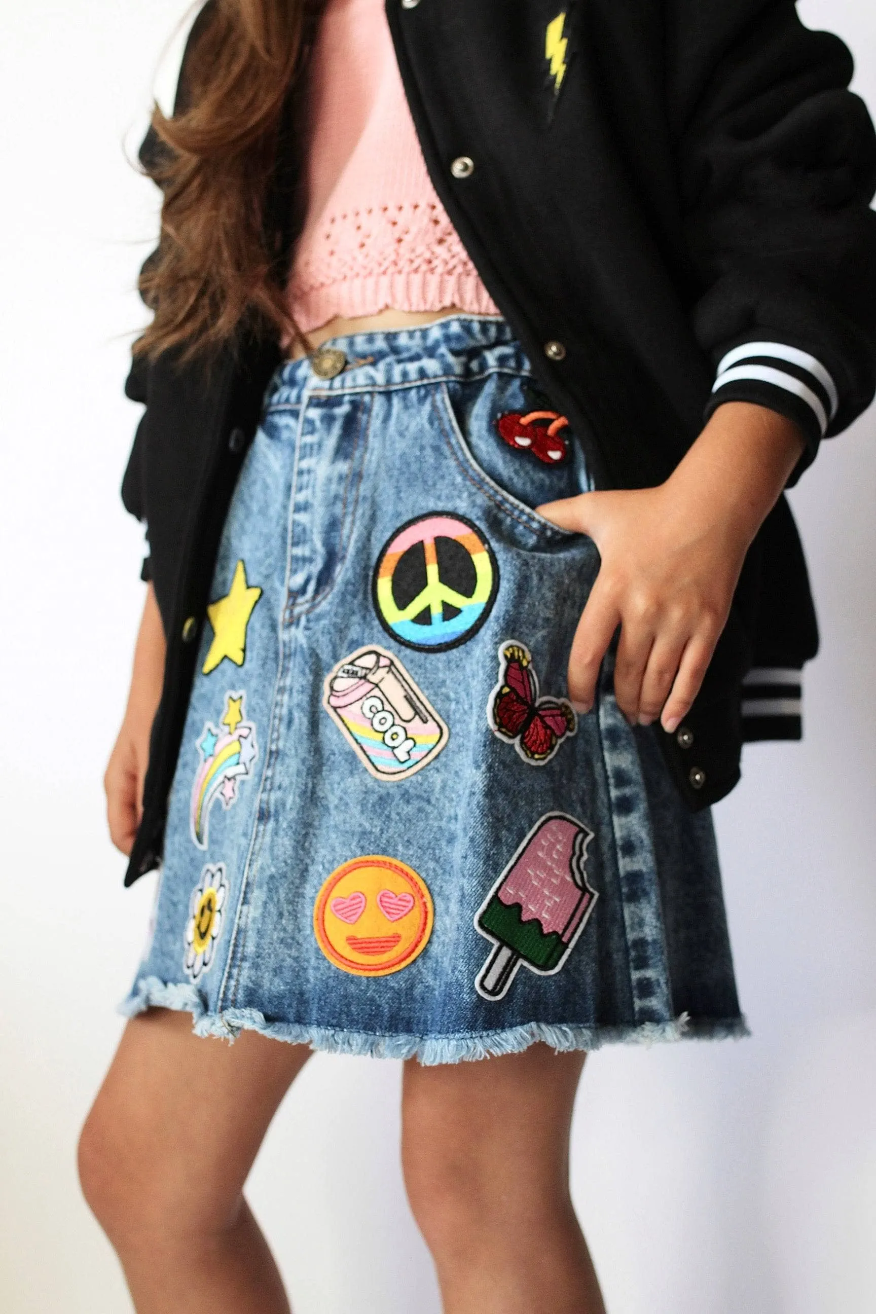 All About The Patch Denim Skirt