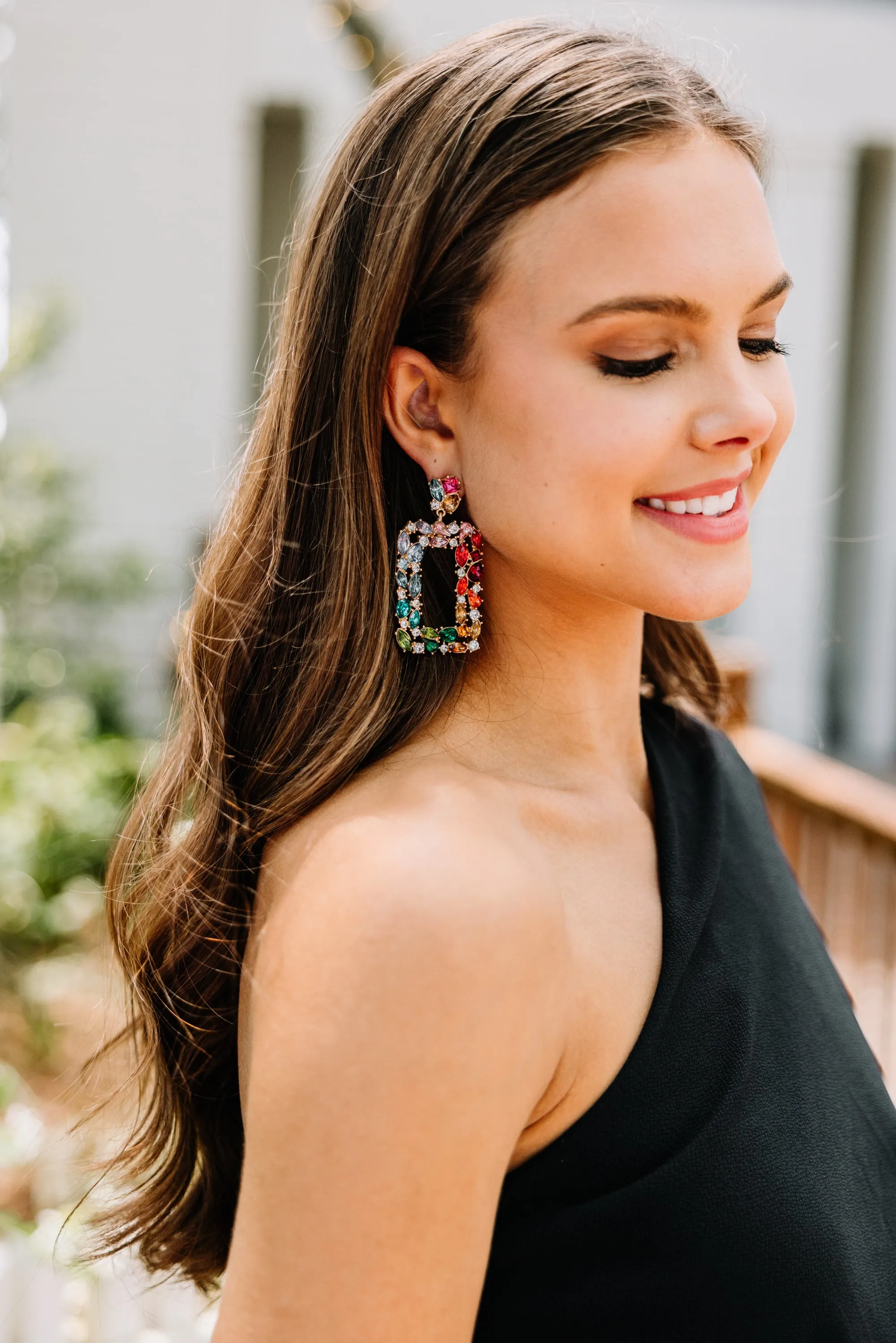 All Is Possible Multicolored Rhinestone Earrings