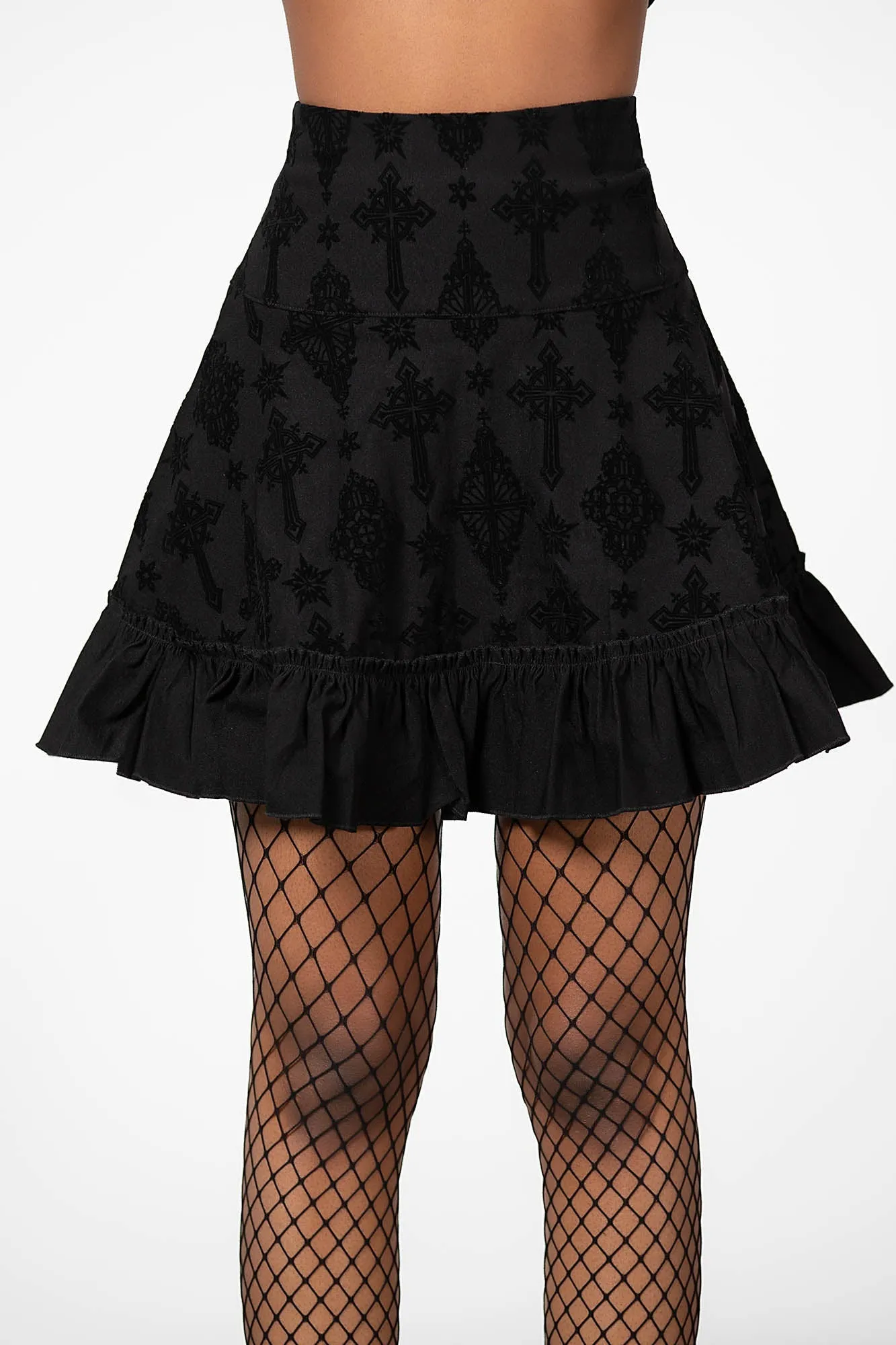 Amelie Flocked Mini Skirt