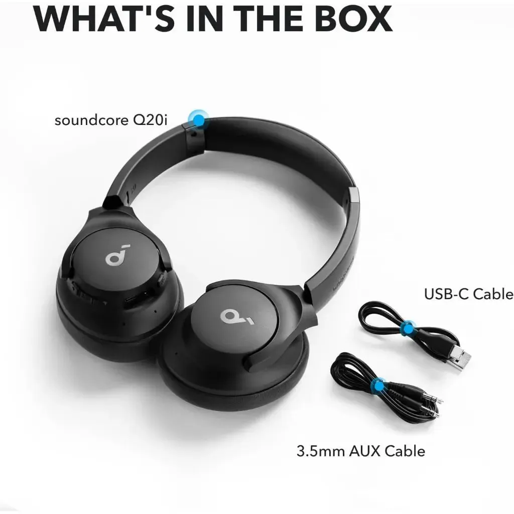 Anker Q20i Hybrid Bluetooth Noise Cancelling Wireless Headphones A3004