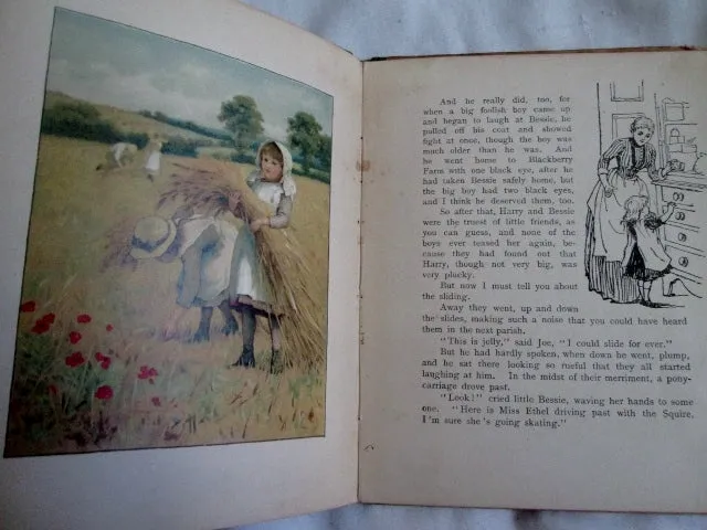 Antique 1890s IN THE HOLIDAYS NISTER Hardcover HC Book Bingham Childrens Color Illus