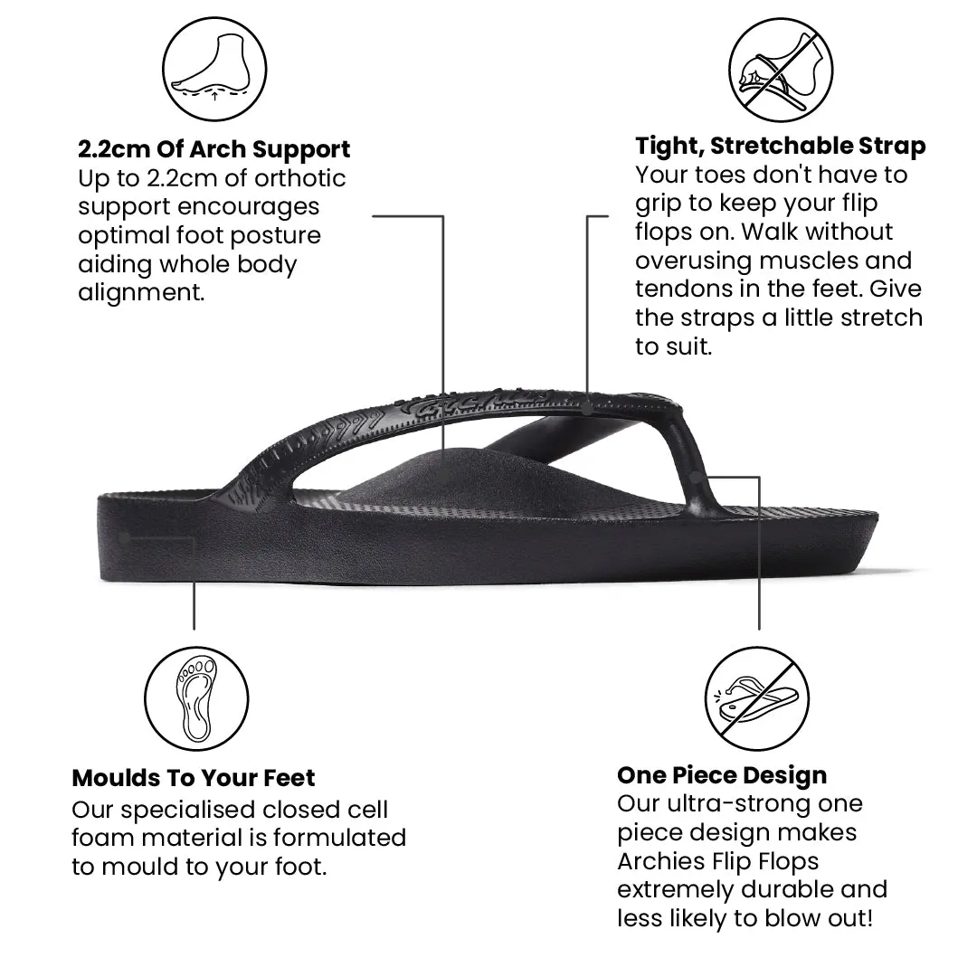 Arch Support Thongs - Classic - Black