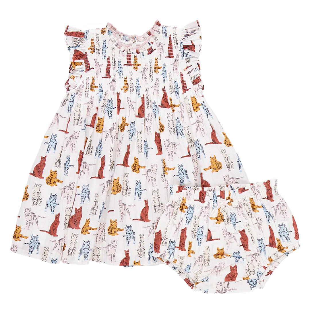 Baby Girls Stevie Dress Set | Tabby Cats