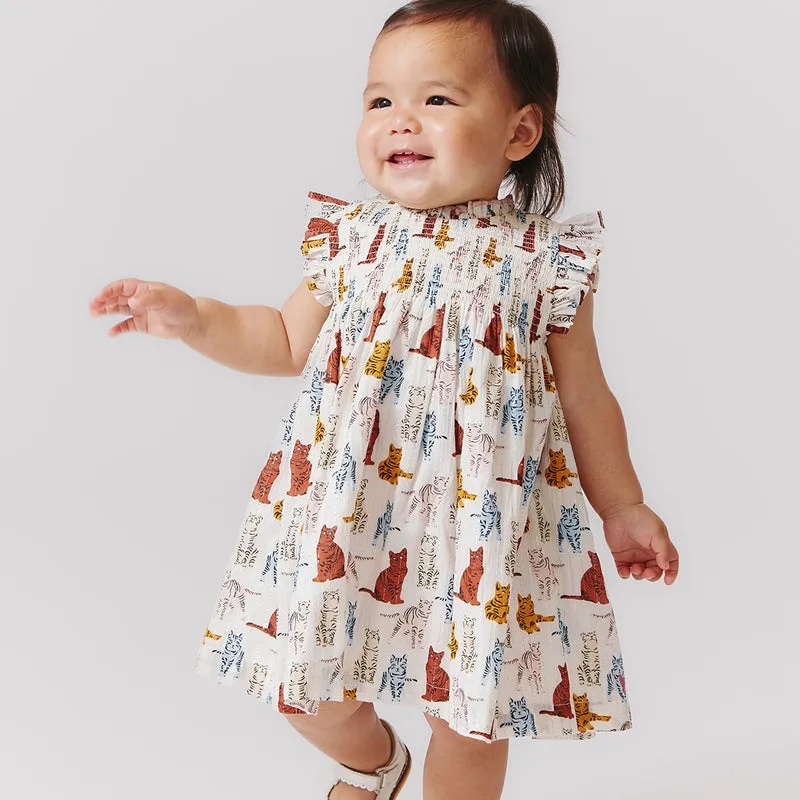 Baby Girls Stevie Dress Set | Tabby Cats