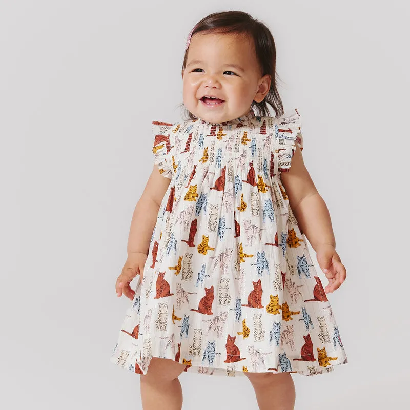 Baby Girls Stevie Dress Set | Tabby Cats