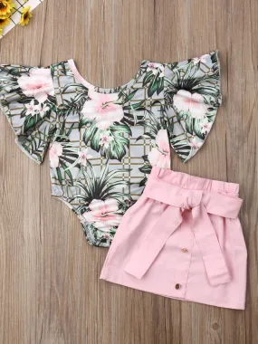 Baby Tropical Vibe Onesie and Skirt Set