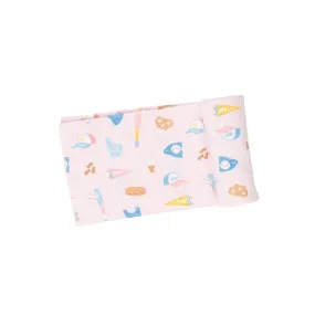 Baseball Bamboo Swaddle Blanket | Pink