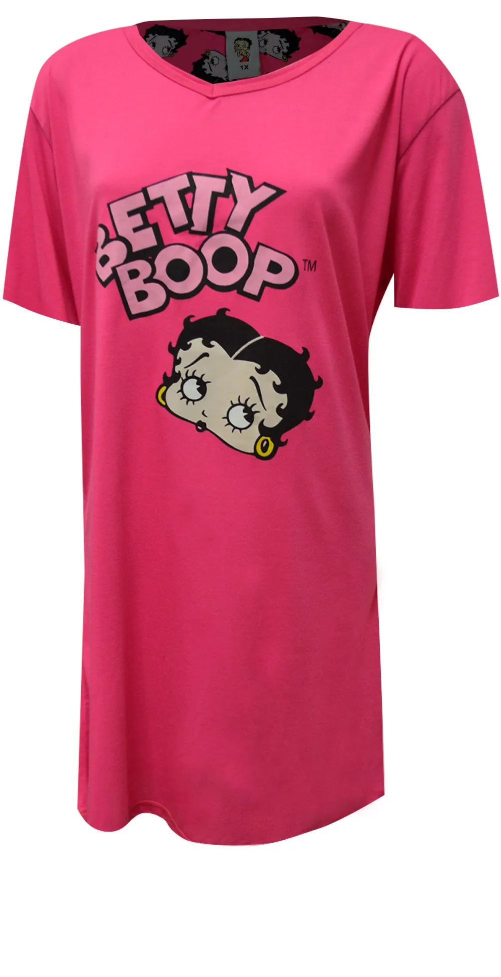 Betty Boop Sweet Betty Plus Size Fuchsia Nightshirt