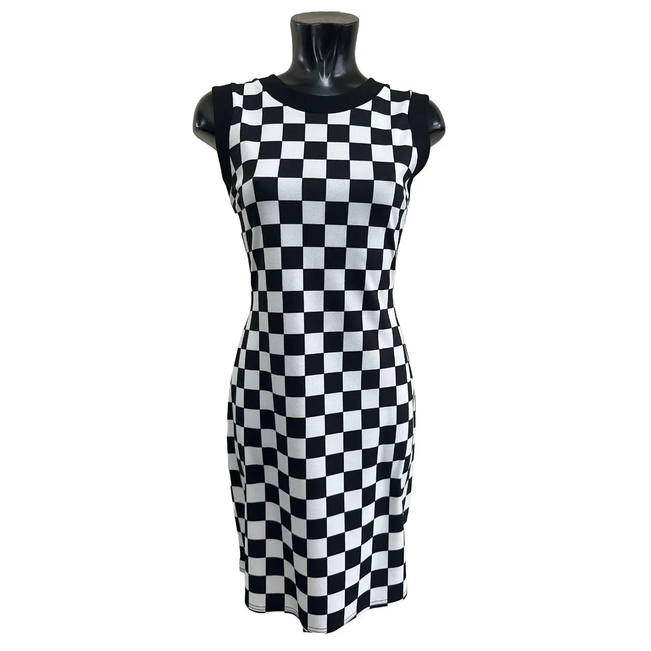 Black and White Checkered 1960's Style Go-Go Dress