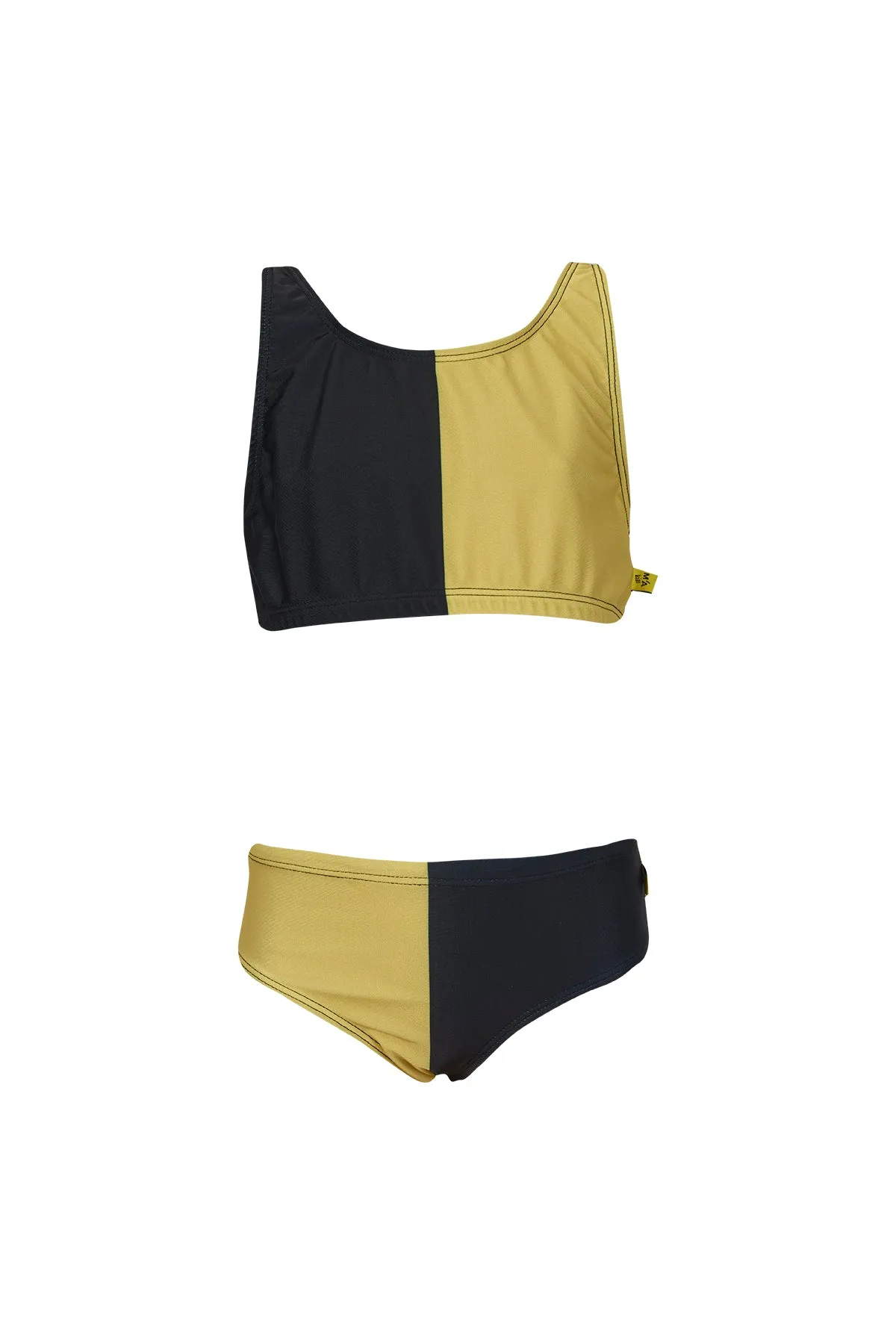 BLACK AND YELLOW SWIMWEAR BIKINI SET