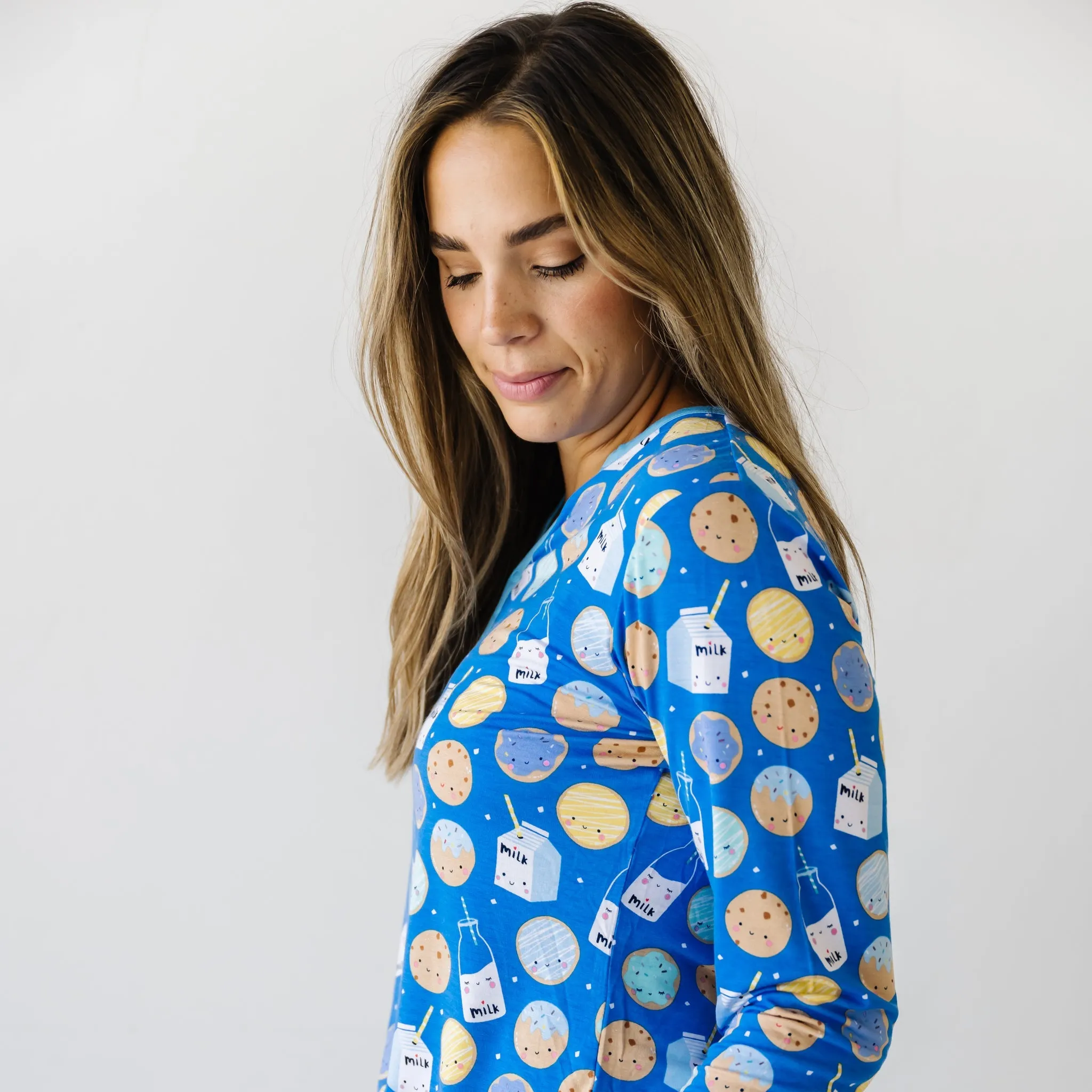 Blue Cookies & Milk Women's Pajama Top