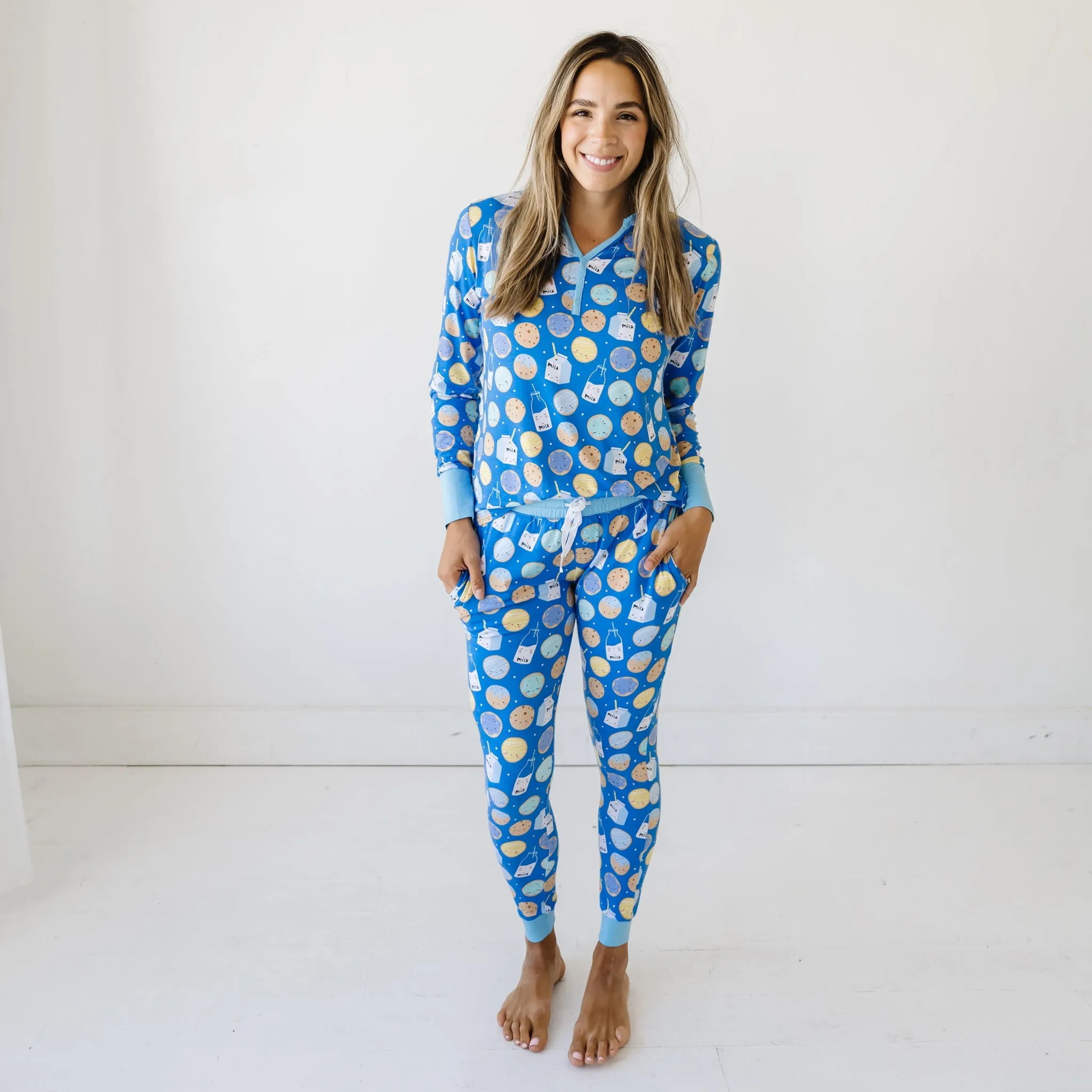 Blue Cookies & Milk Women's Pajama Top