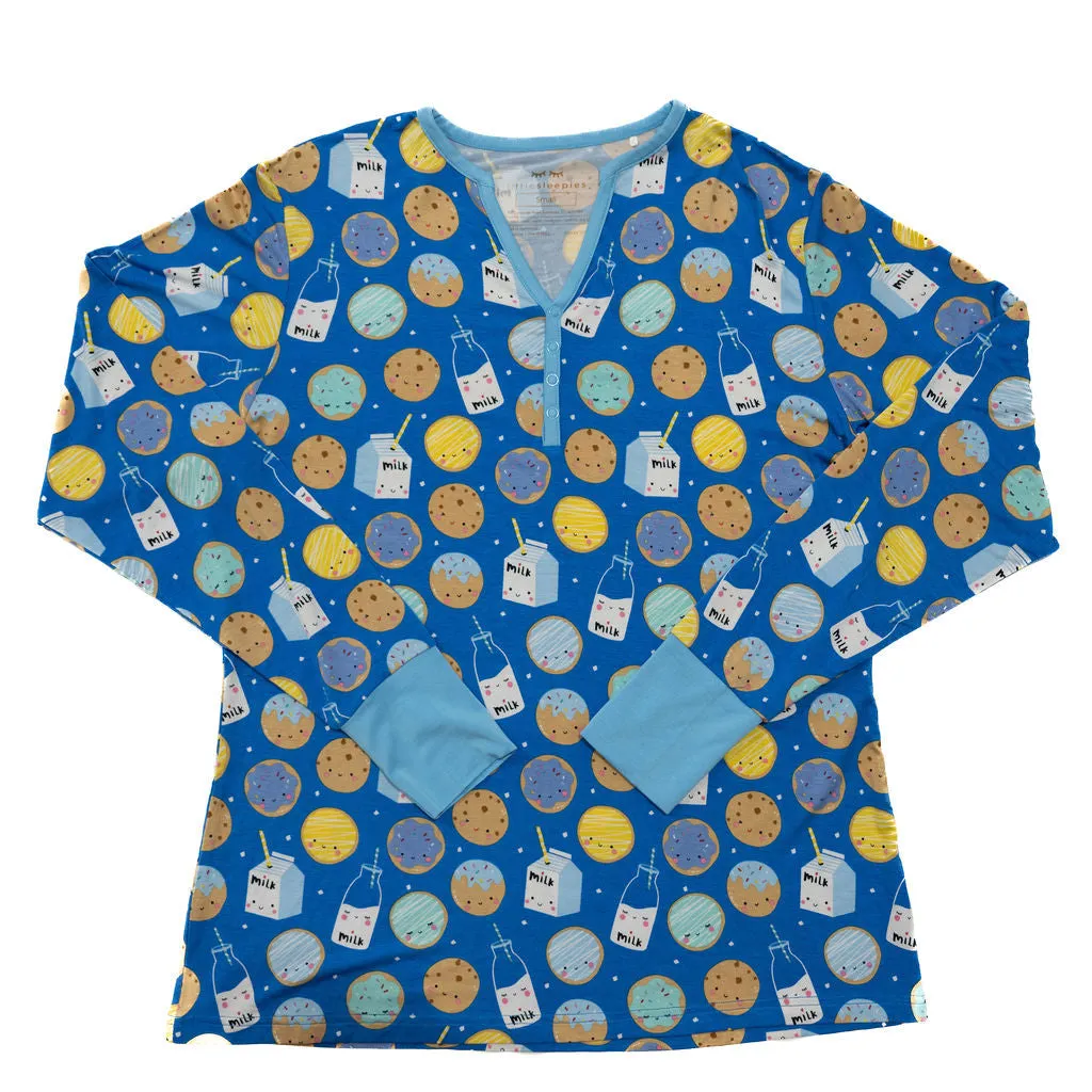 Blue Cookies & Milk Women's Pajama Top