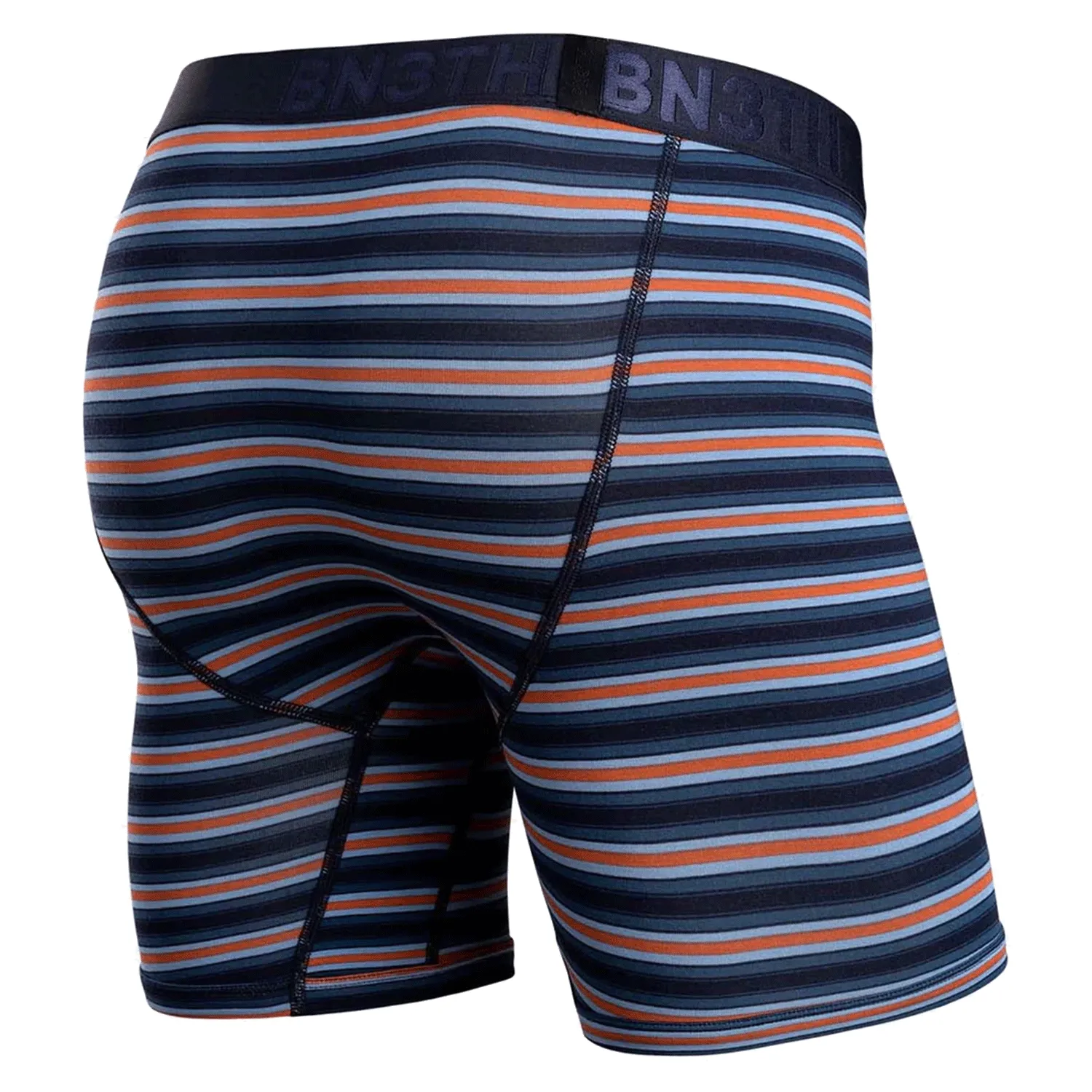 BN3TH Men's Classic Boxer Brief Print Track Stripe-Dark Navy