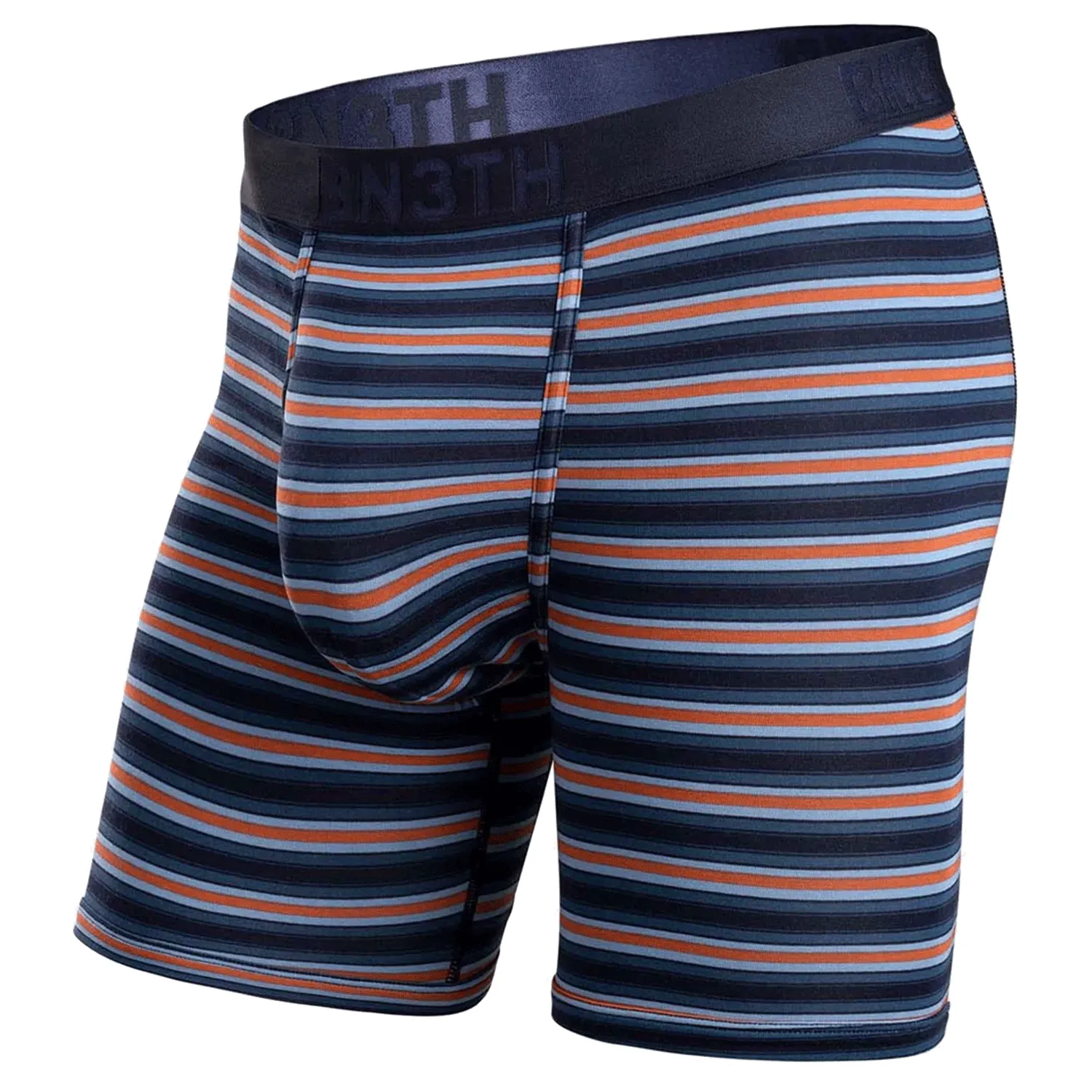 BN3TH Men's Classic Boxer Brief Print Track Stripe-Dark Navy