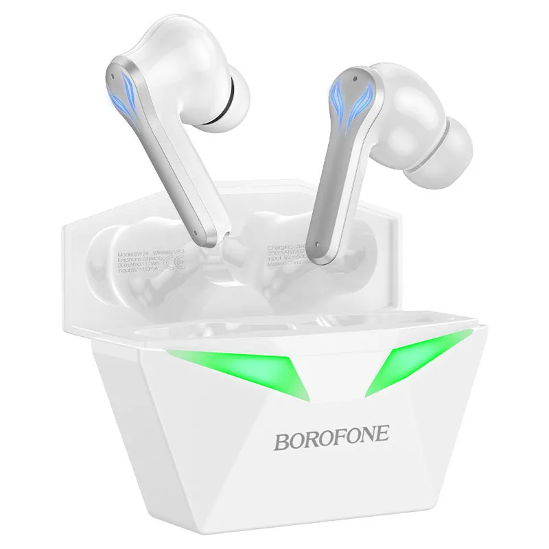 BoroFone BW24 Gaming Wireless BT Earbuds White/Black