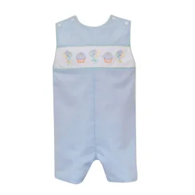 Boys Blue Gingham Birthday Embroidery Jon Jon