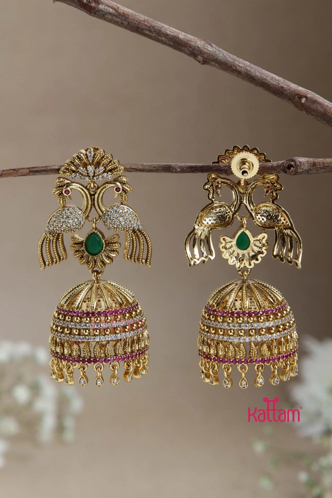 Bridal Matt Peacock Jhumka