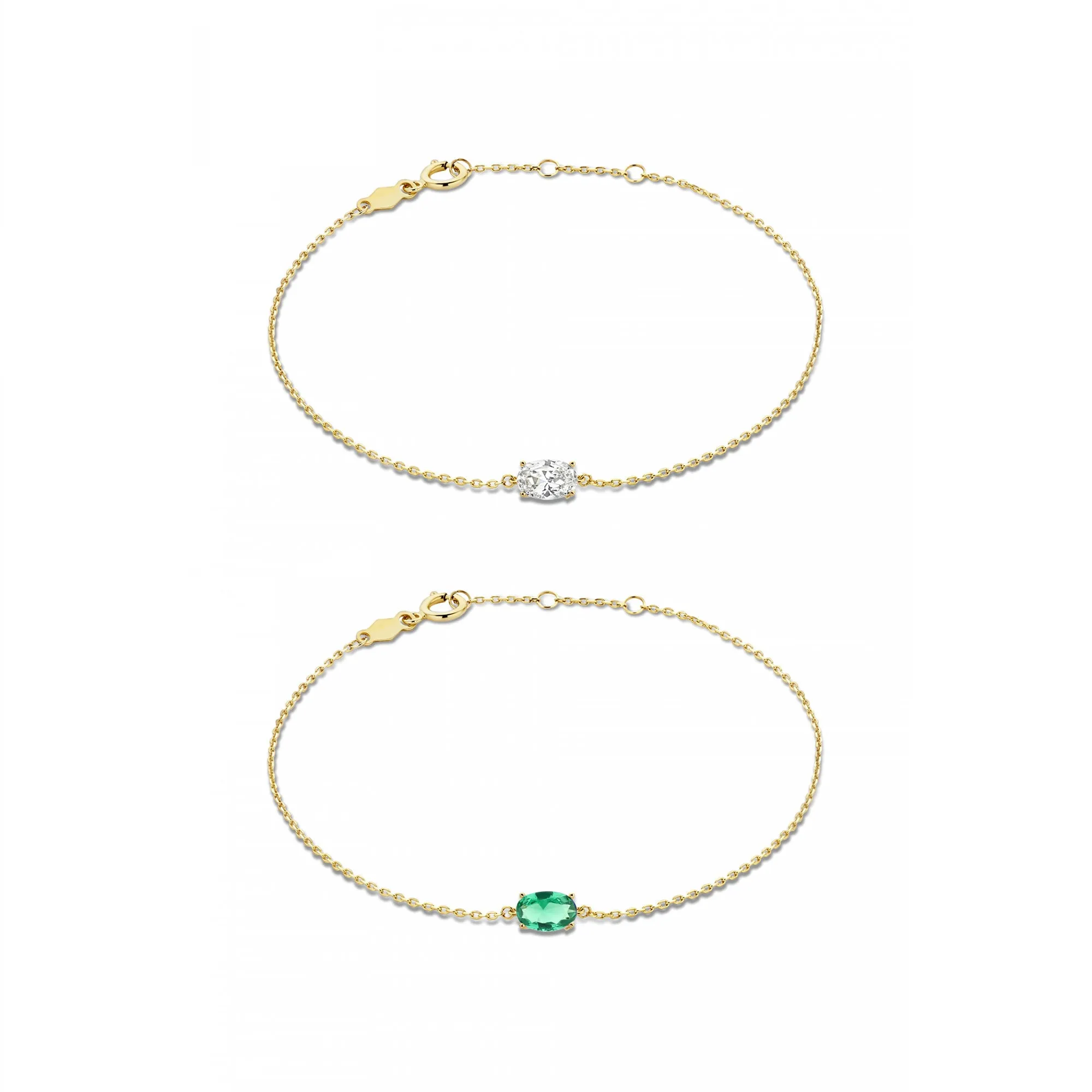 Cadeau d'Isabel 14 karat gold bracelets gift set with zirconia stones