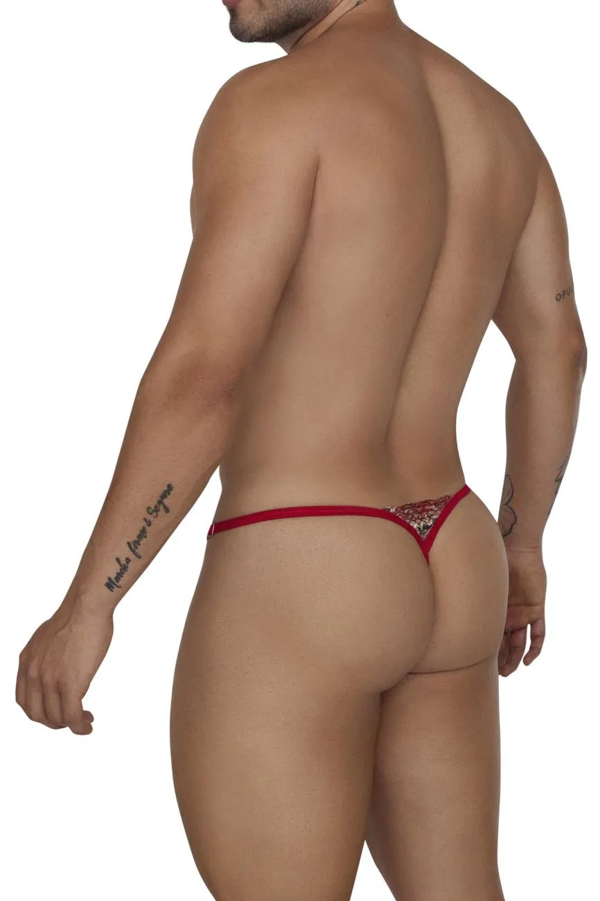 CandyMan 99685 Lace Thongs Color Red-Print