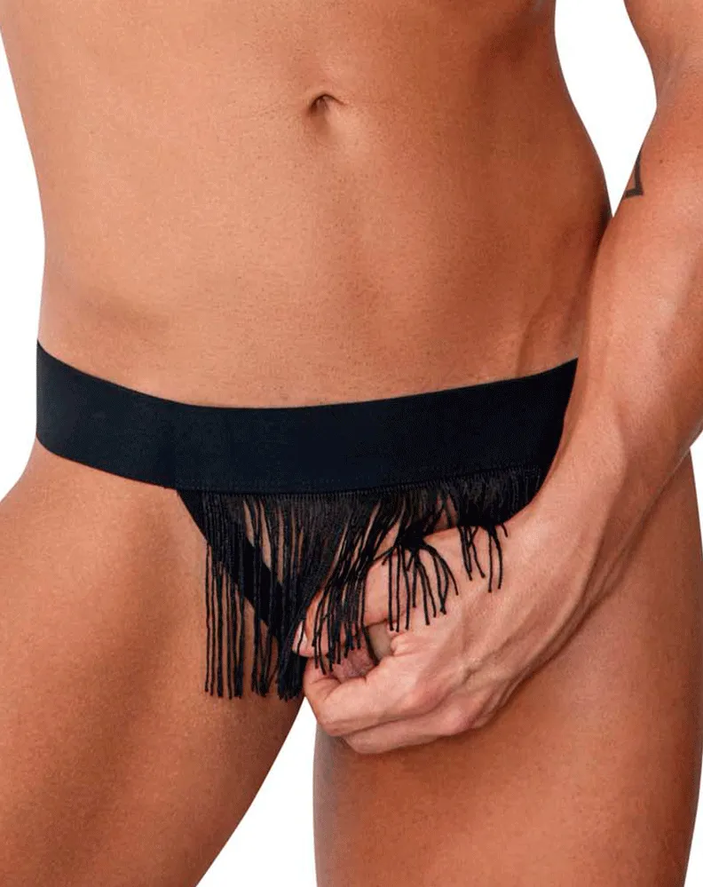 Candyman 99755 Fringe Thongs Black