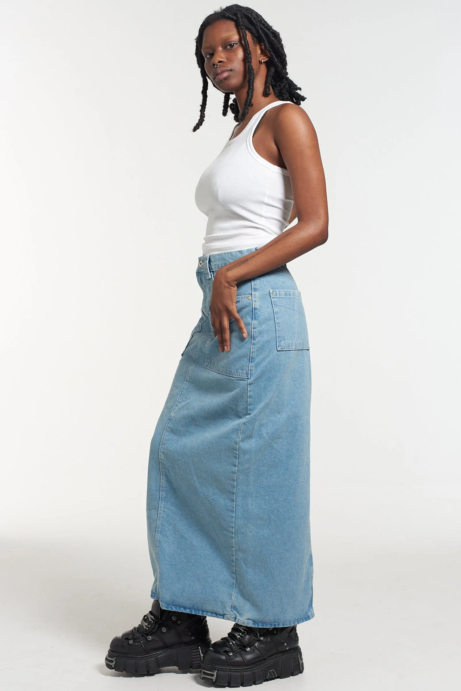 Carpenter Maxi Skirt - Blue