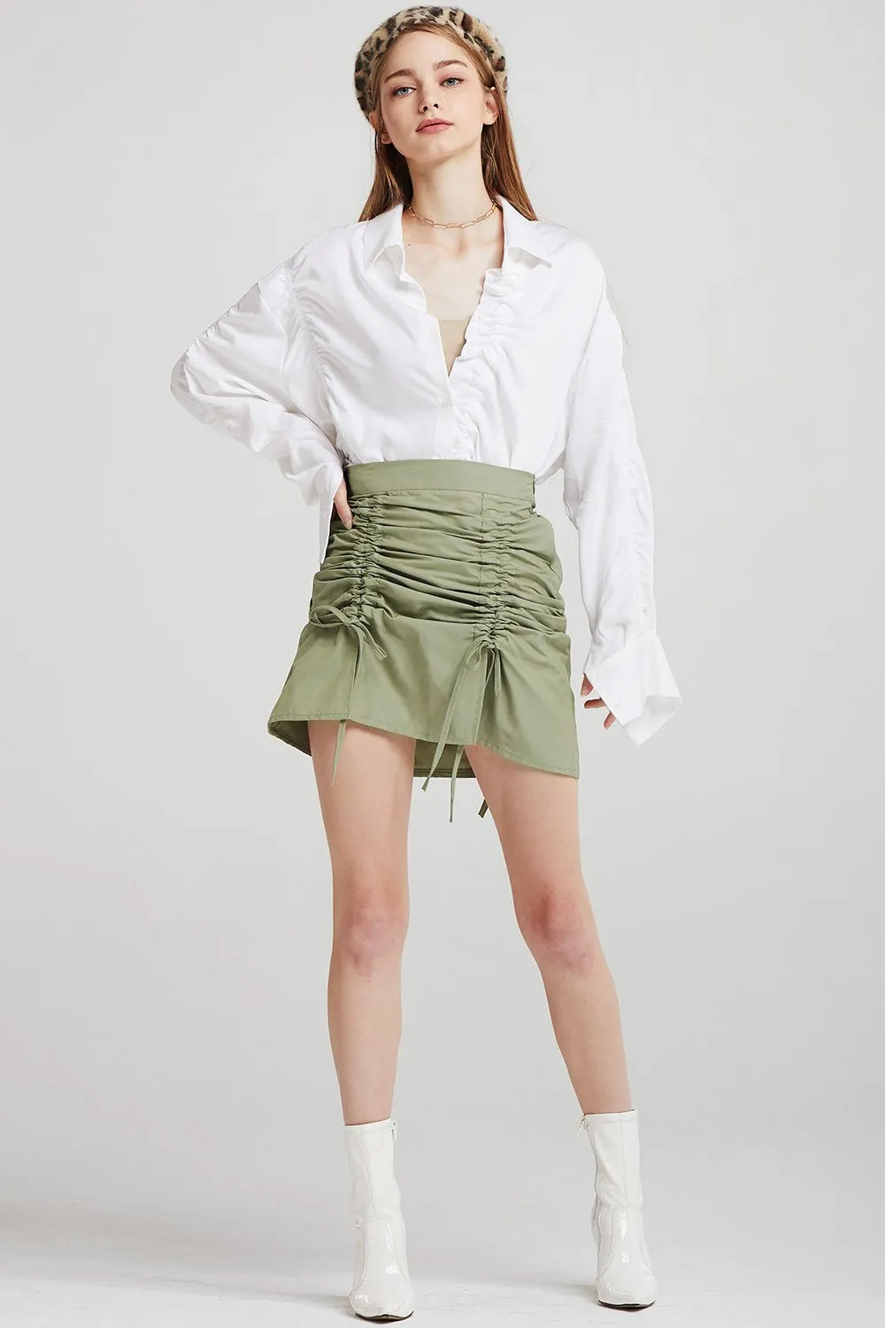 Charlie Drawstring Ruched Skirt