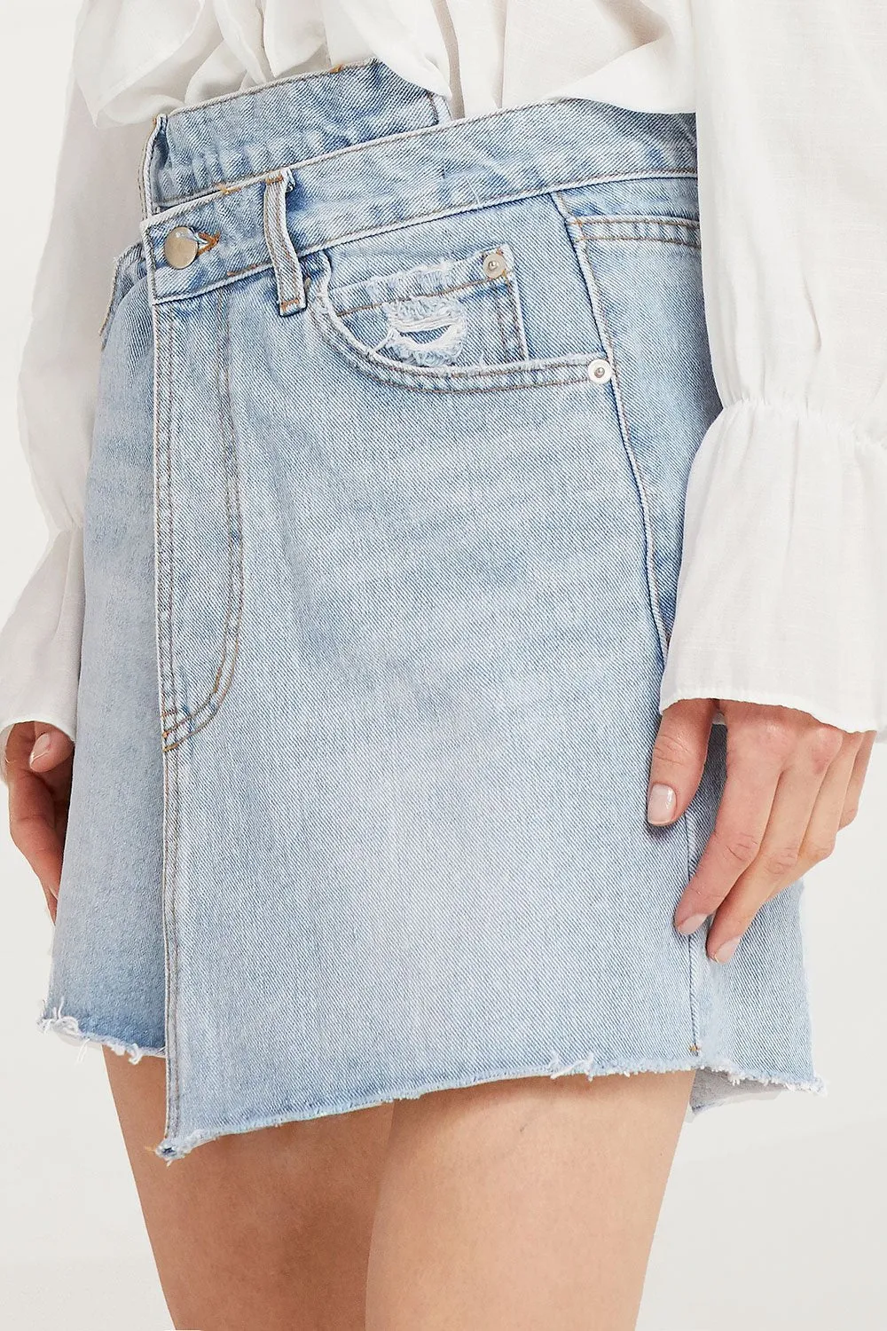 Chloe Criss Cross Denim Skirt