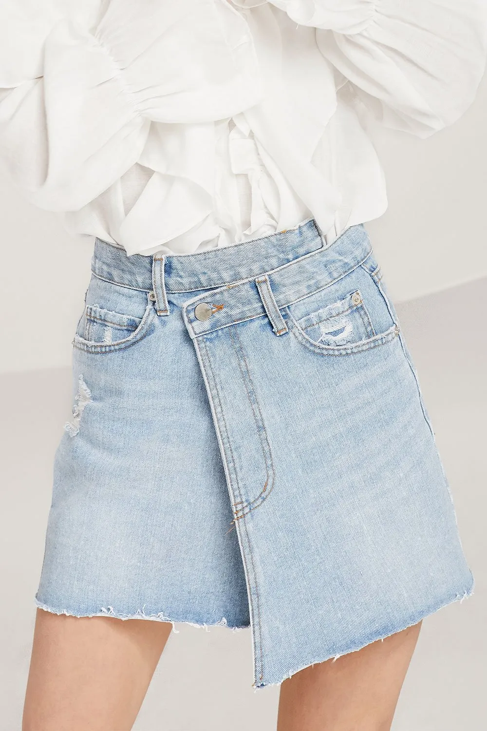 Chloe Criss Cross Denim Skirt