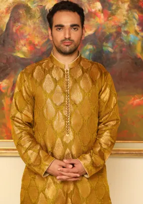 Couture Golden Palm Kurta Pajama