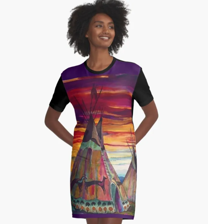 Cowgirl Kim Teepee Graphic Tee Dress