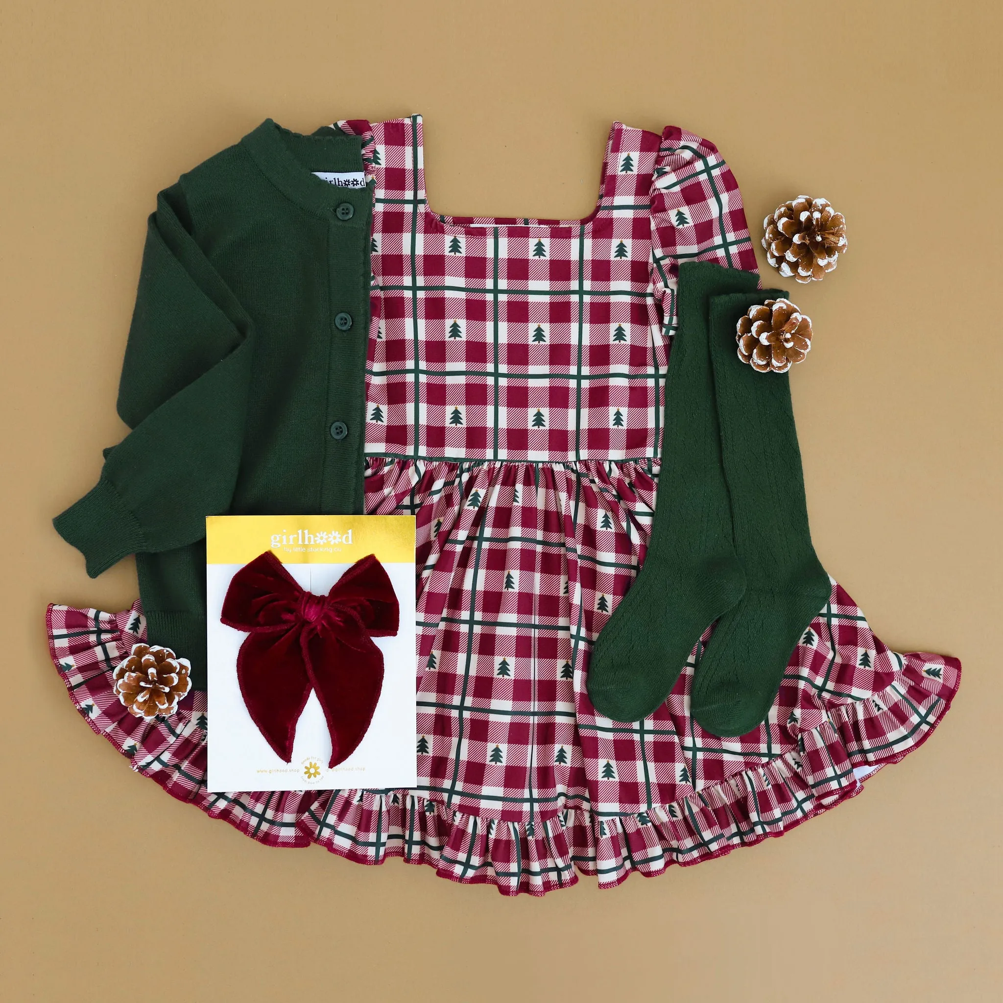 Crimson Tree Gingham Mod Twirl Dress