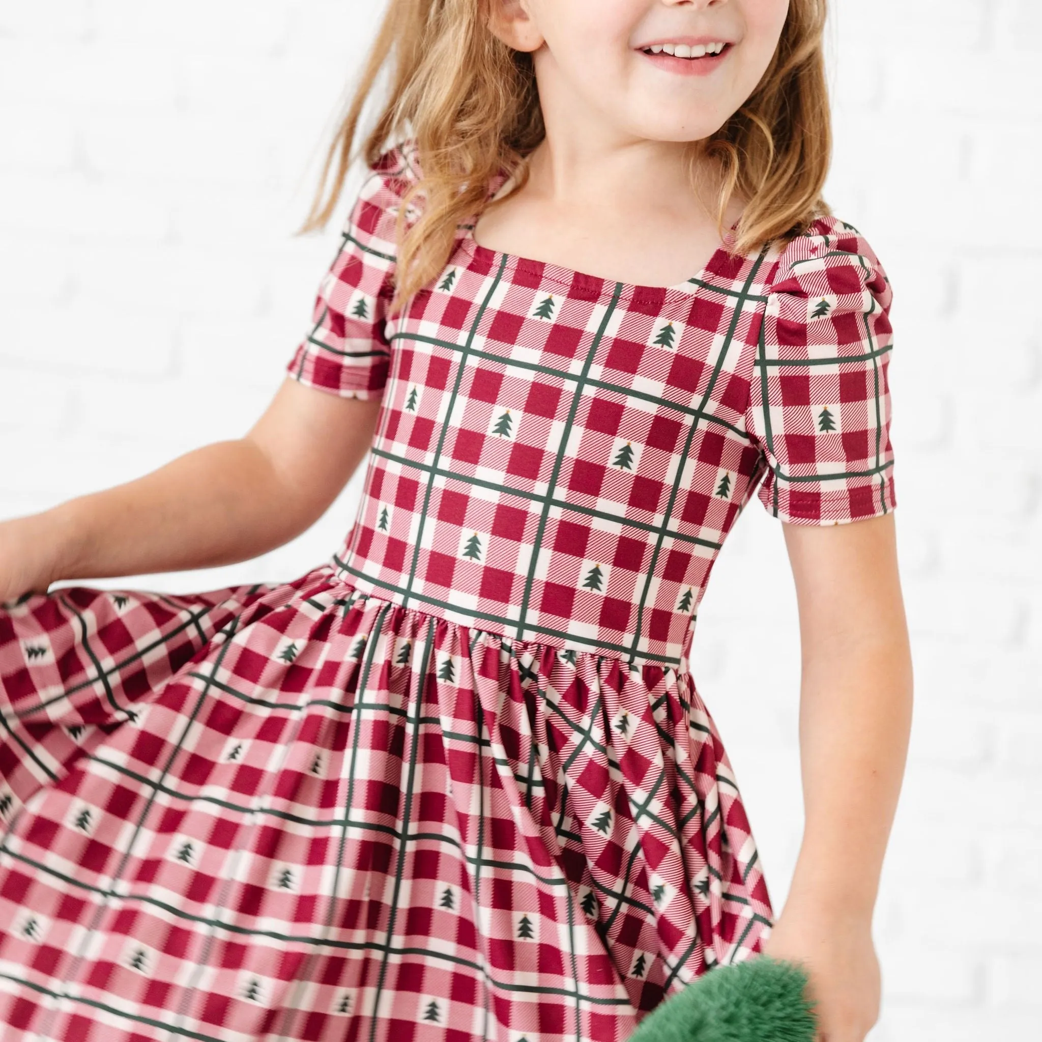 Crimson Tree Gingham Mod Twirl Dress