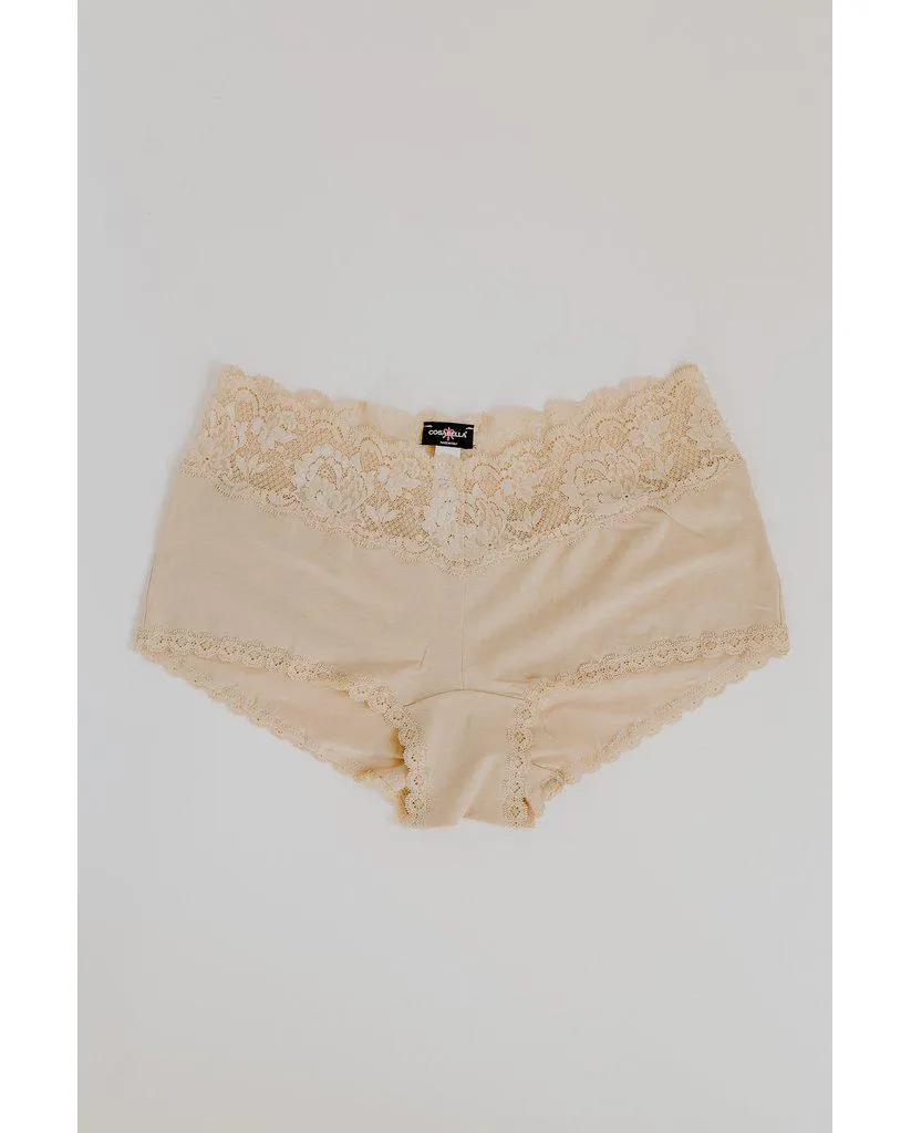 Curvy Boyshorts with Lace - Blush *FINAL SALE*